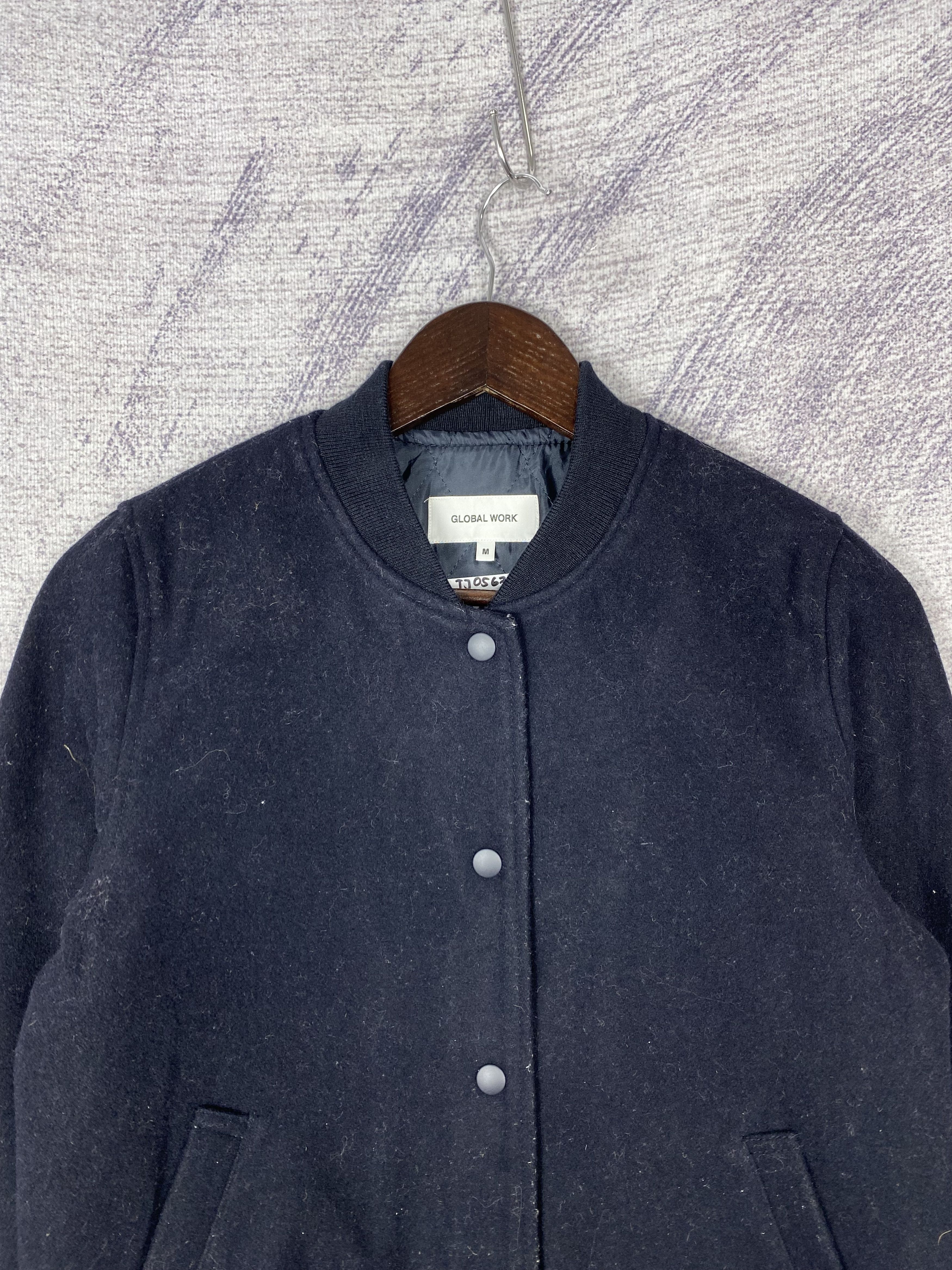 Global Work Vintage Global Work Quilted Lining Velvet Varsity Jacket Size US M / EU 48-50 / 2 - 2 Thumbnail