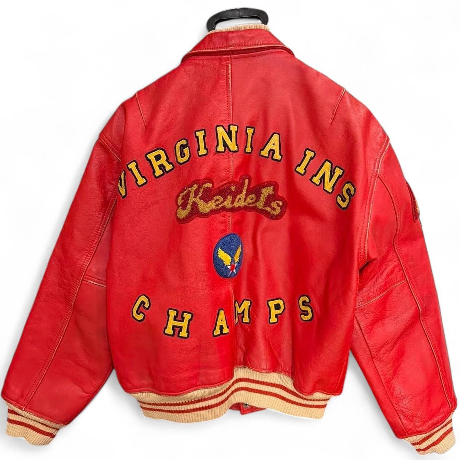 Avirex Avirex - XS Red Leather Varsity Jacket Virginia Ins. Size US XS / EU 42 / 0 - 2 Thumbnail