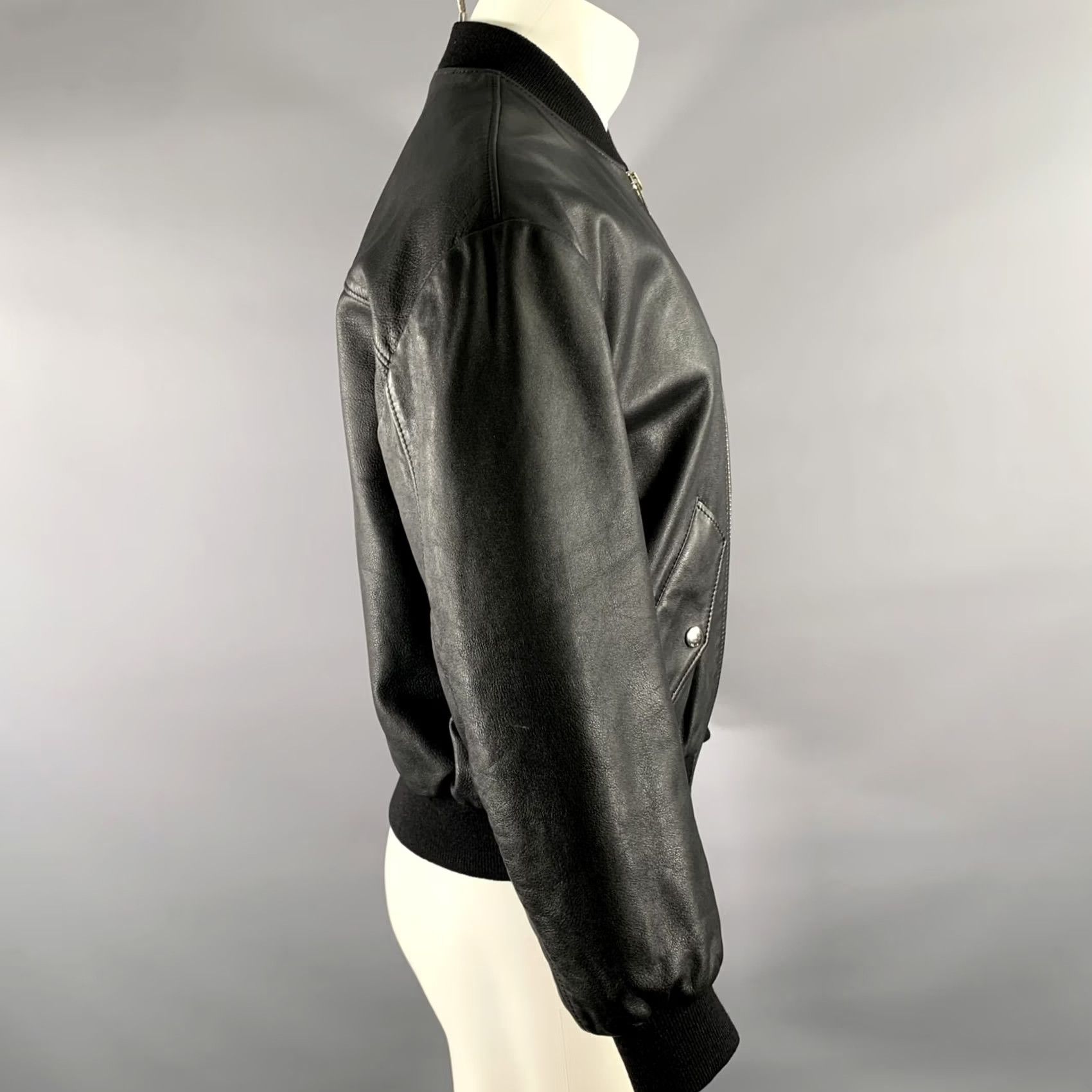 Celine VINTAGE CELINE Leather Bomber Jacket Black Size M Size US S / EU 44-46 / 1 - 3 Thumbnail