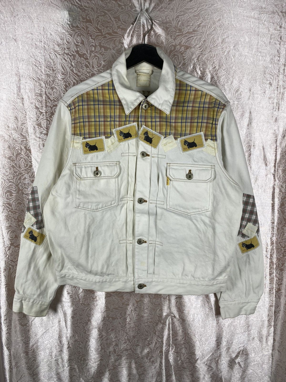 Karl Helmut Vintage Karl Helmut Patchwork Denim Jacket White Japanese Size US M / EU 48-50 / 2 - 3 Thumbnail