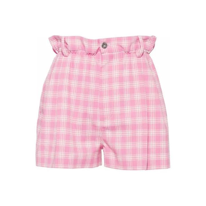 Miu Miu Miu Miu SS22 Pink Plaid Casual Shorts 0079 Size 38" / US 16 / IT 52 - 1 Thumbnail