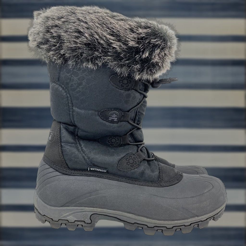 Faux Fur Black Fur Lined Lace Up Boots Boots Women's Faux Fur