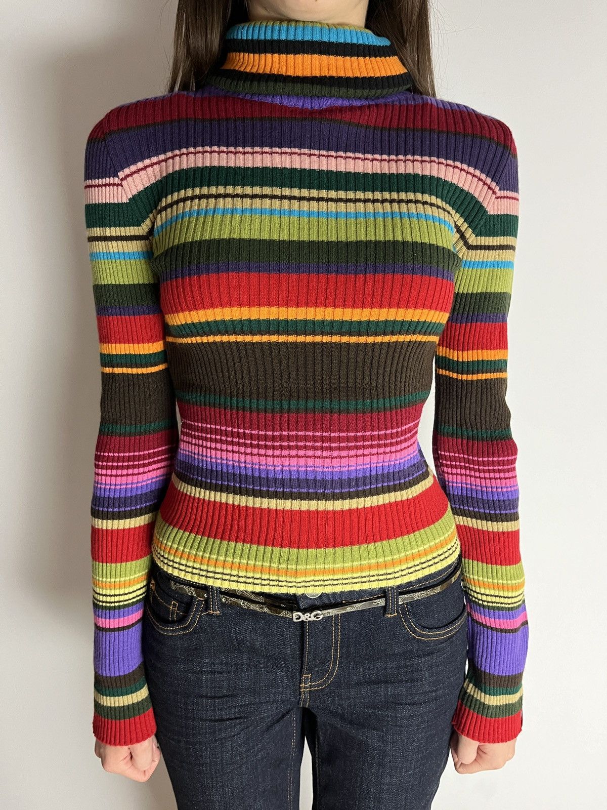 Miss Sixty Vintage Archive Miss Sixty Y2K Striped Turtleneck Sweater Size M / US 6-8 / IT 42-44 - 1 Thumbnail
