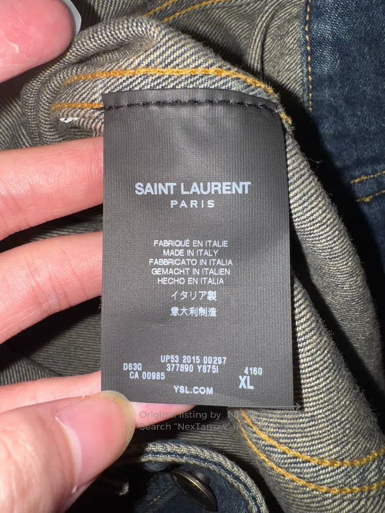 Saint Laurent Paris Saint Laurent Paris Ochre deep blue basic denim jacket Size US XL / EU 56 / 4 - 7 Thumbnail
