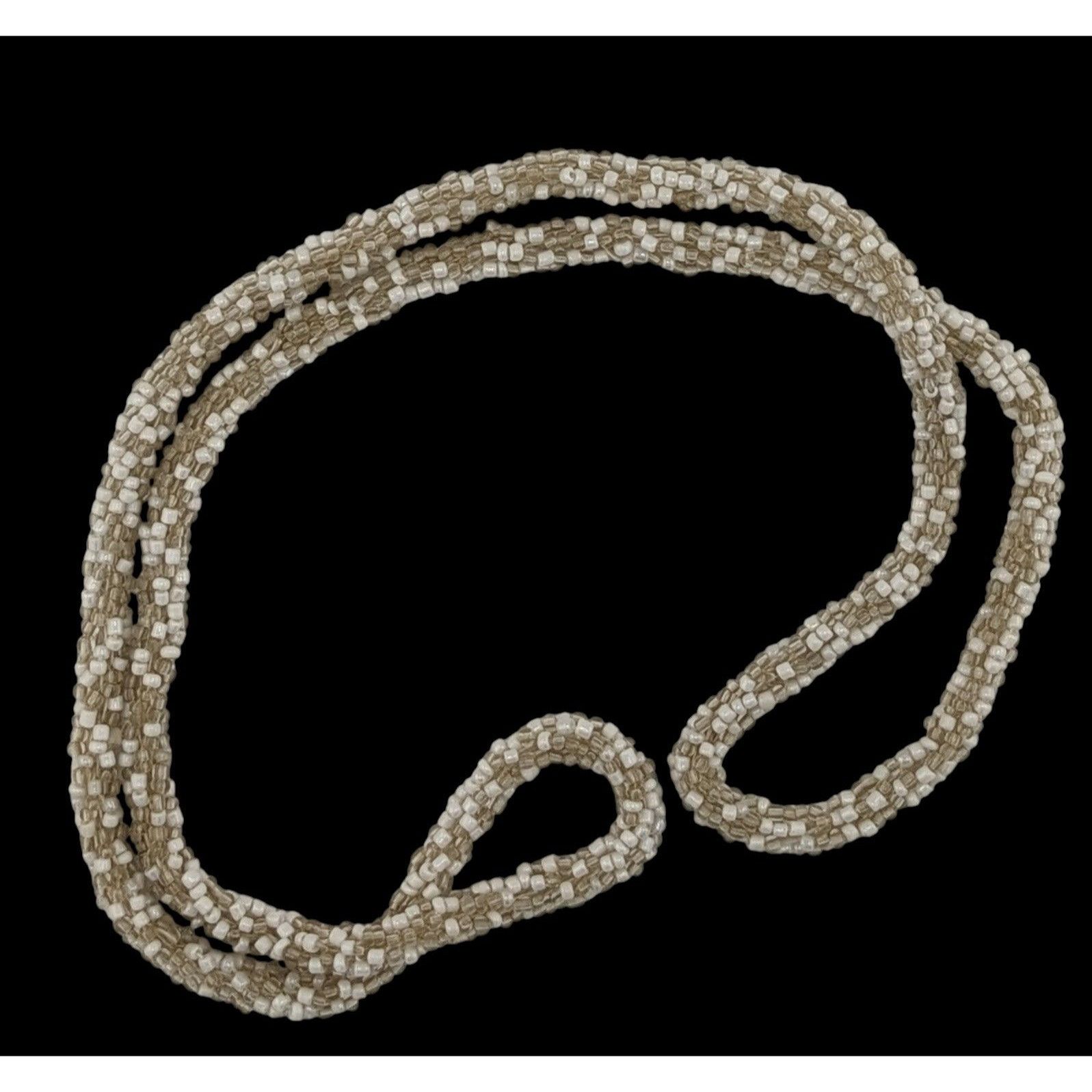 Other Clear And White Glass Beaded Rope Necklace Size ONE SIZE - 1 Thumbnail