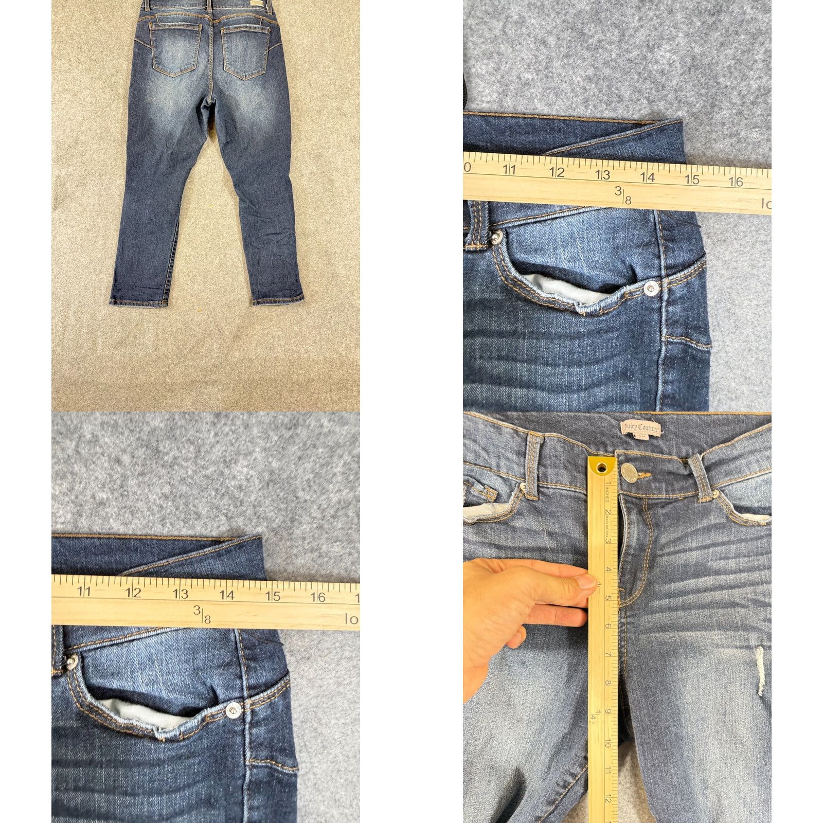 Juicy Couture Juicy Couture Capri Jeans Womens 10 Blue Whisker Distressed Denim Classic Y2K Capri Jeans Distressed Size 32" / US 10 / IT 46 - 9 Thumbnail