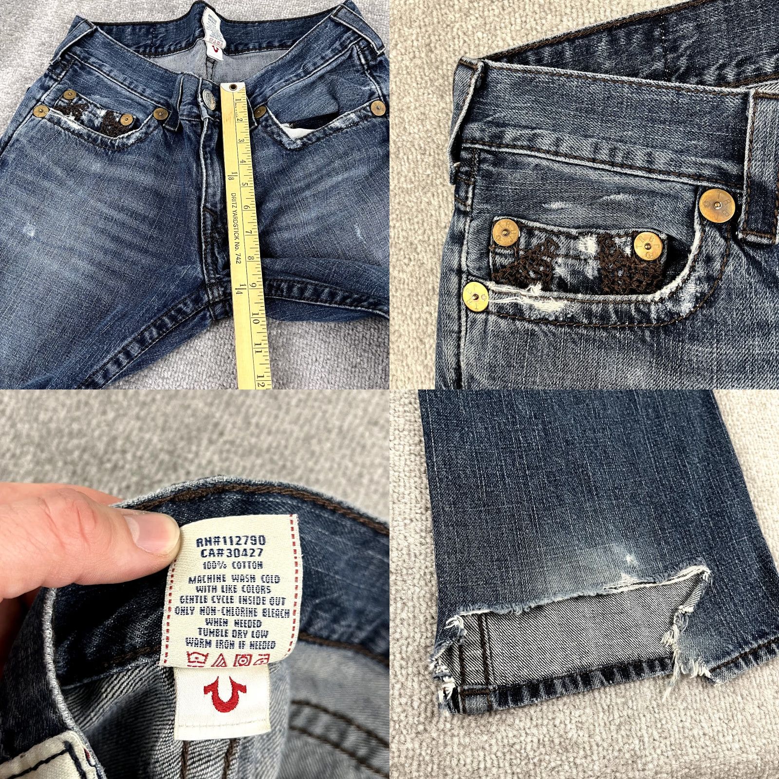 True Religion VINTAGE No, True Religion Jeans Mens 32 x 33 Bobby Distressed Denim Hip Hop 90s Mens Jeans Blue 32x33 Size US 32 / EU 48 - 8 Thumbnail