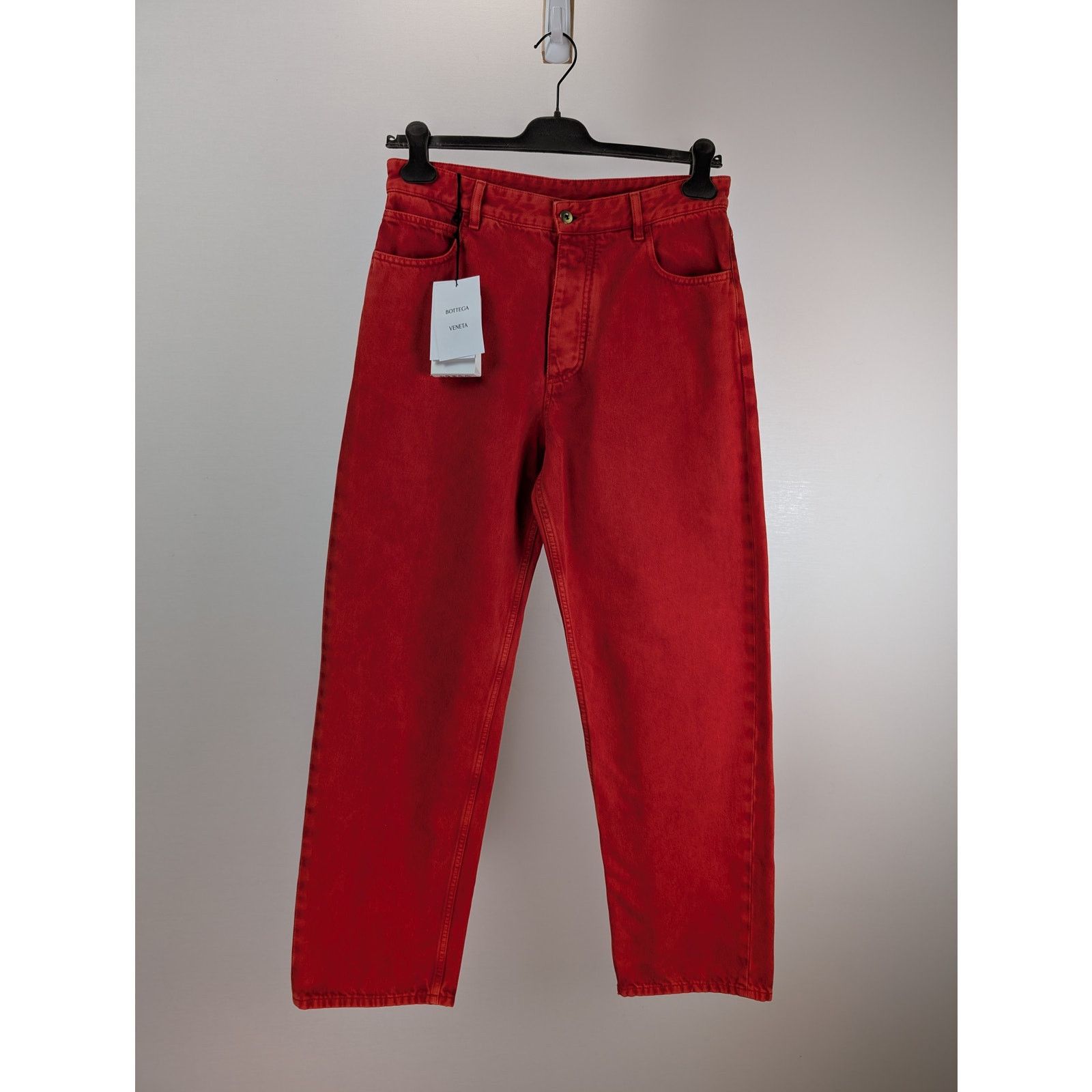 Bottega Veneta o1rshd1 Faded Colour Wash Denim Jean in Deep Red Size US 32 / EU 48 - 1 Thumbnail