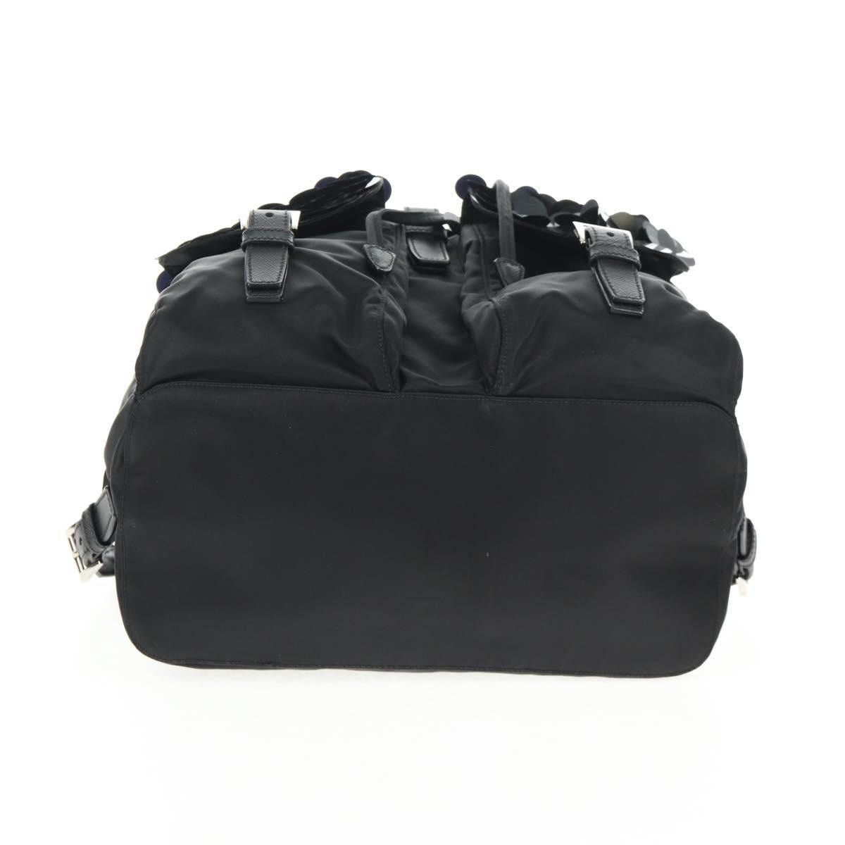 Prada PRADA Sequin Backpack Nylon Black Silver Size ONE SIZE - 6 Thumbnail
