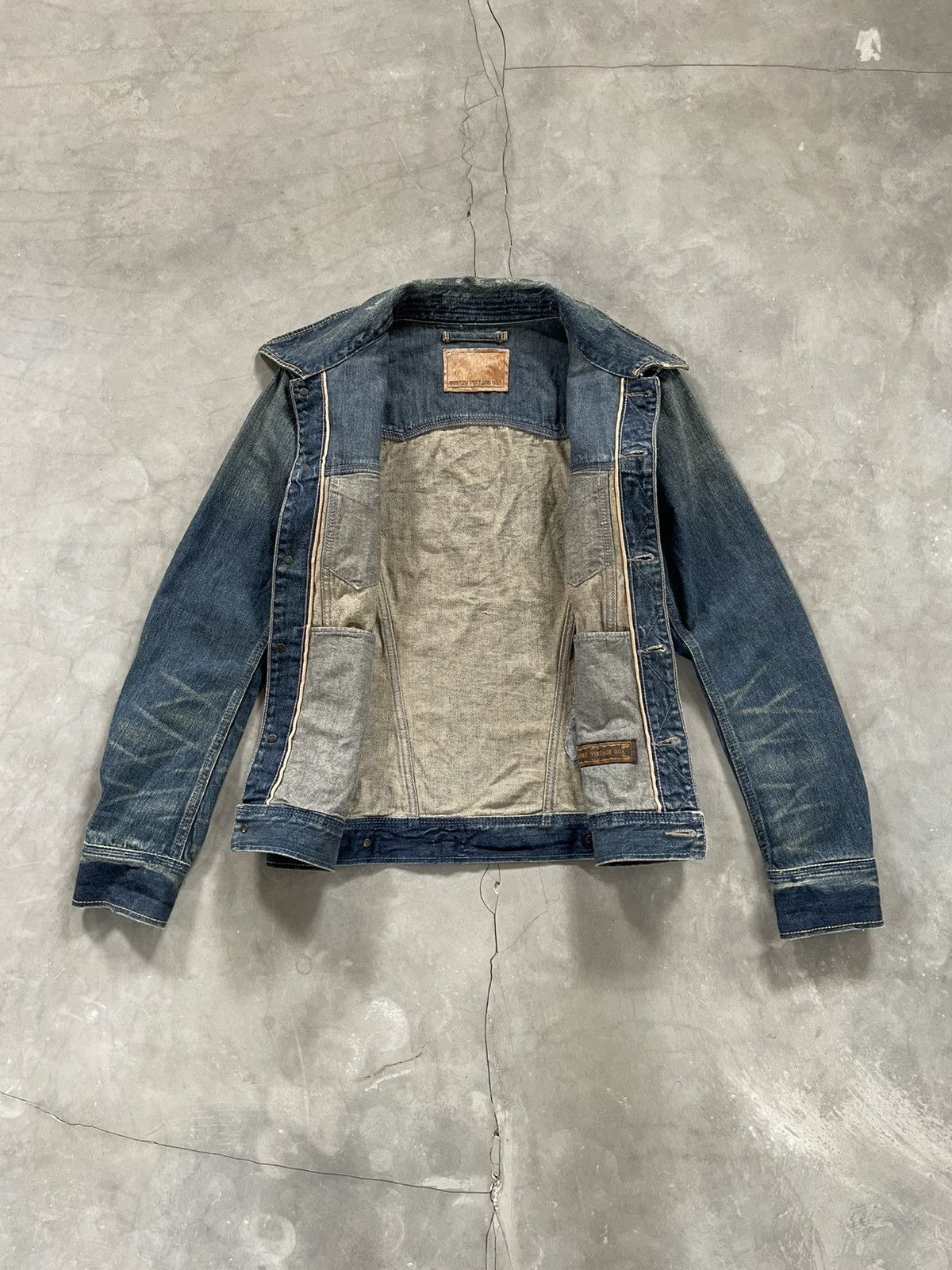 GOA GOA Selvedge Distressed Denim Jacket Hair on Hide Patch Size US M / EU 48-50 / 2 - 2 Thumbnail