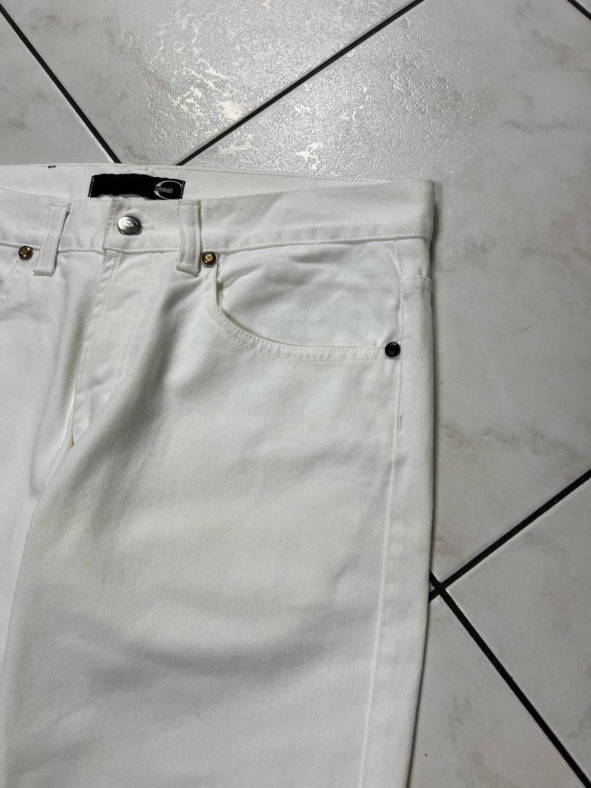 Roberto Cavalli Vintage Just Roberto Cavalli archive white denim jeans pants Size US 32 / EU 48 - 6 Thumbnail