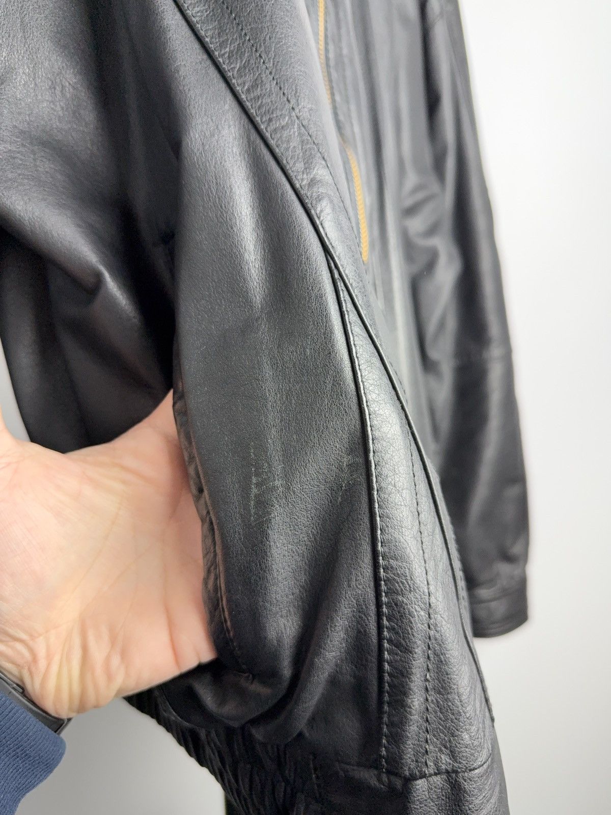 Vintage Vintage Leather Jacket Genuine Leahter bomber Moto Oldmoney Size US L / EU 52-54 / 3 - 6 Thumbnail