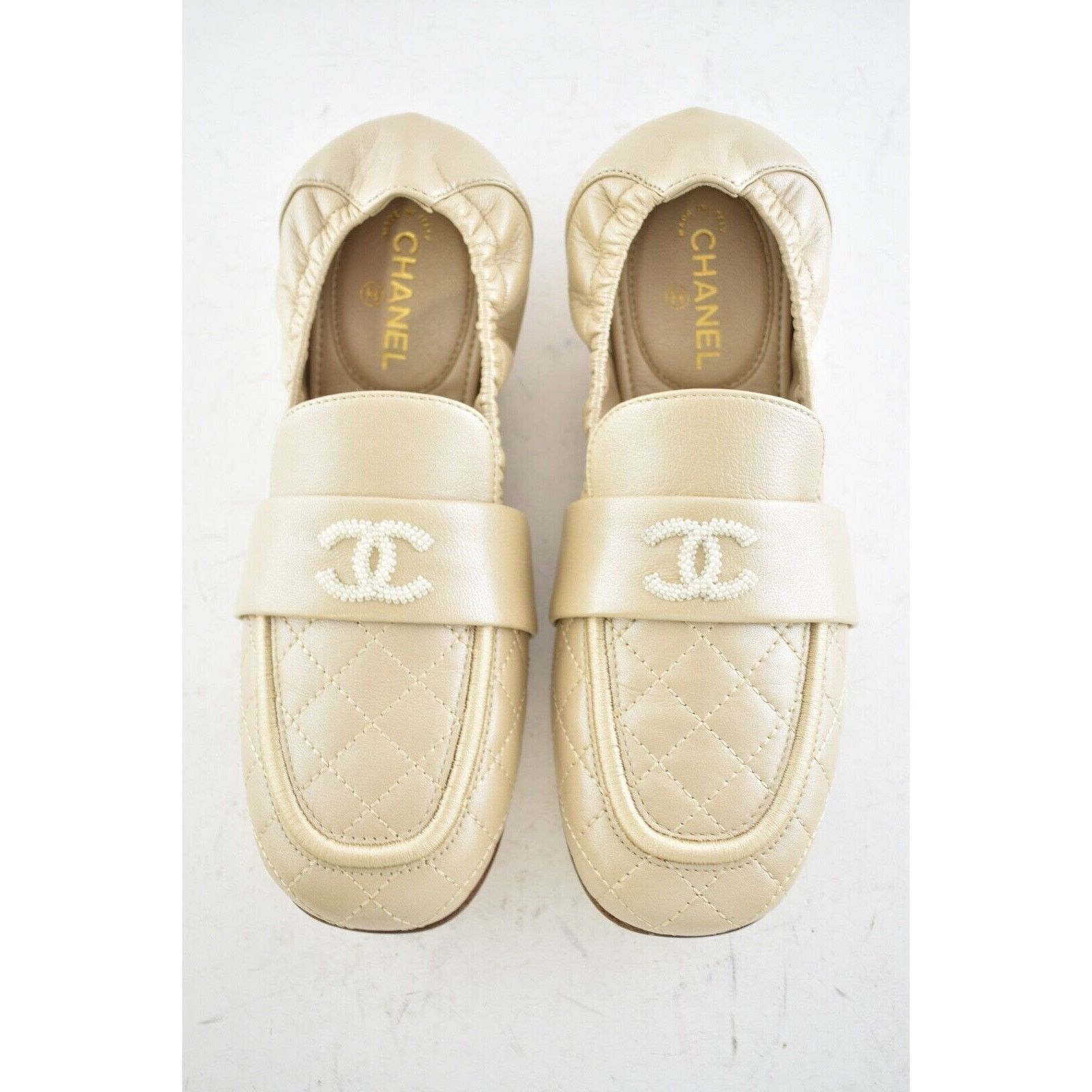 Chanel 19C Lambskin Quilted CC Logo Mule Ballet Loafer Flat 35.5 Size US 5.5 / IT 35.5 - 4 Thumbnail