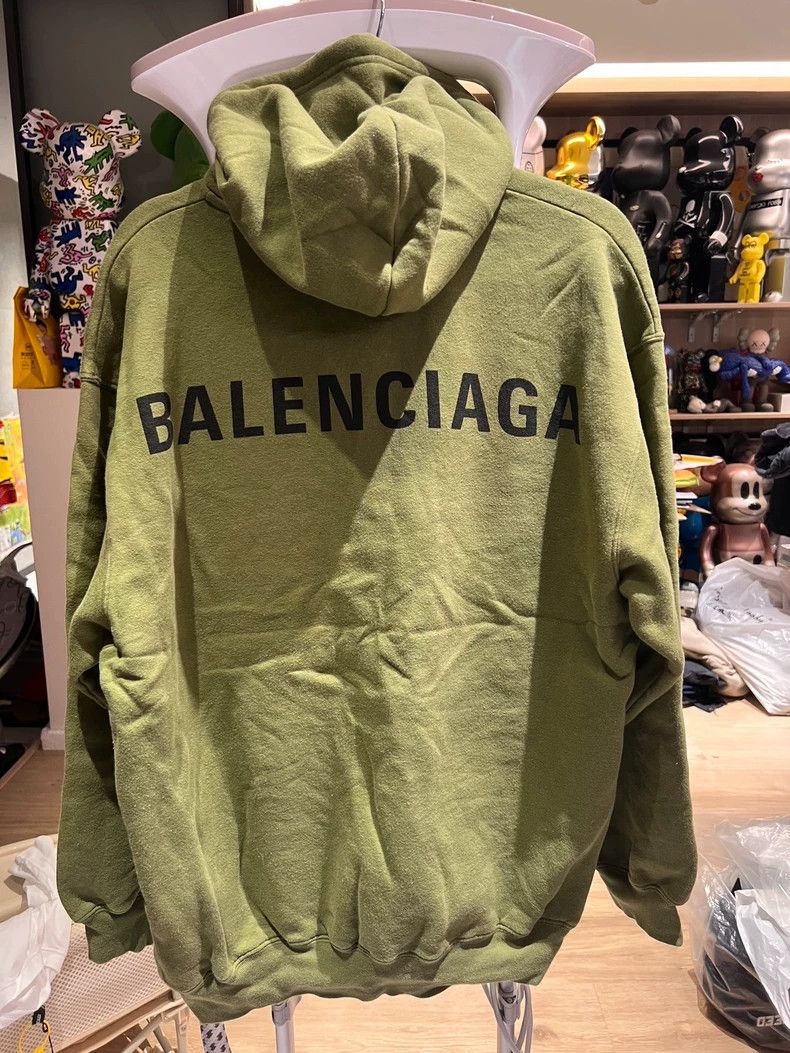 Balenciaga Balenciaga Green Back Logo Hoodie M - dmc Size US M / EU 48-50 / 2 - 1 Thumbnail