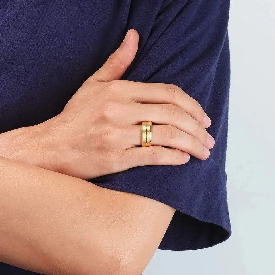Jewelry 8mm Thin Line Ring Size ONE SIZE - 1 Thumbnail