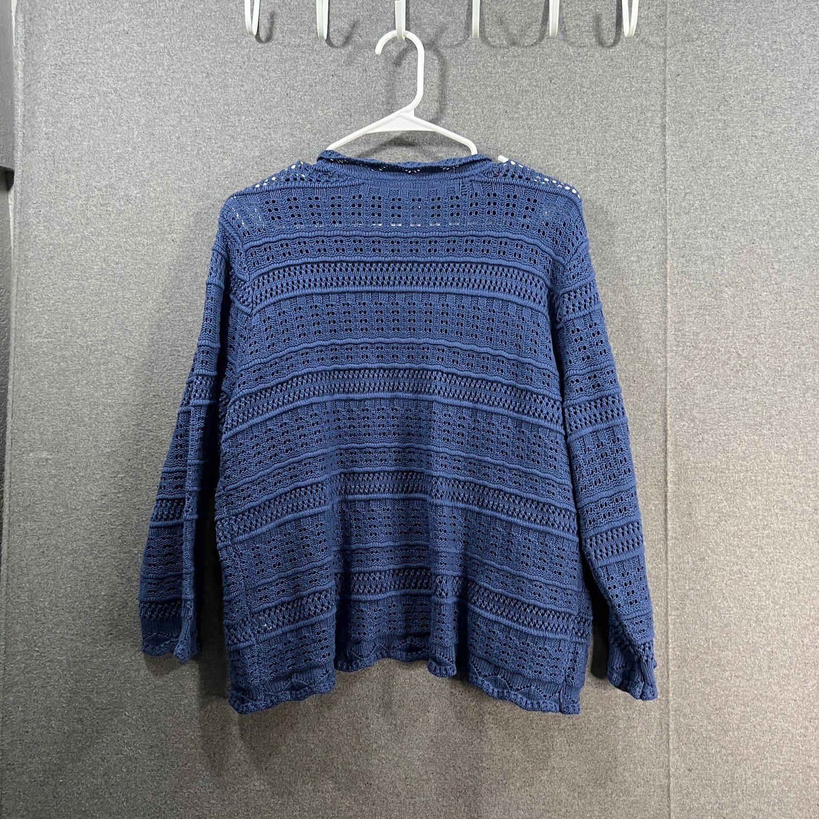 Isaac Mizrahi Isaac Mizrahi LIVE! Pointelle 3/4 Sleeve Crochet Sweate Size L / US 10 / IT 46 - 2 Thumbnail