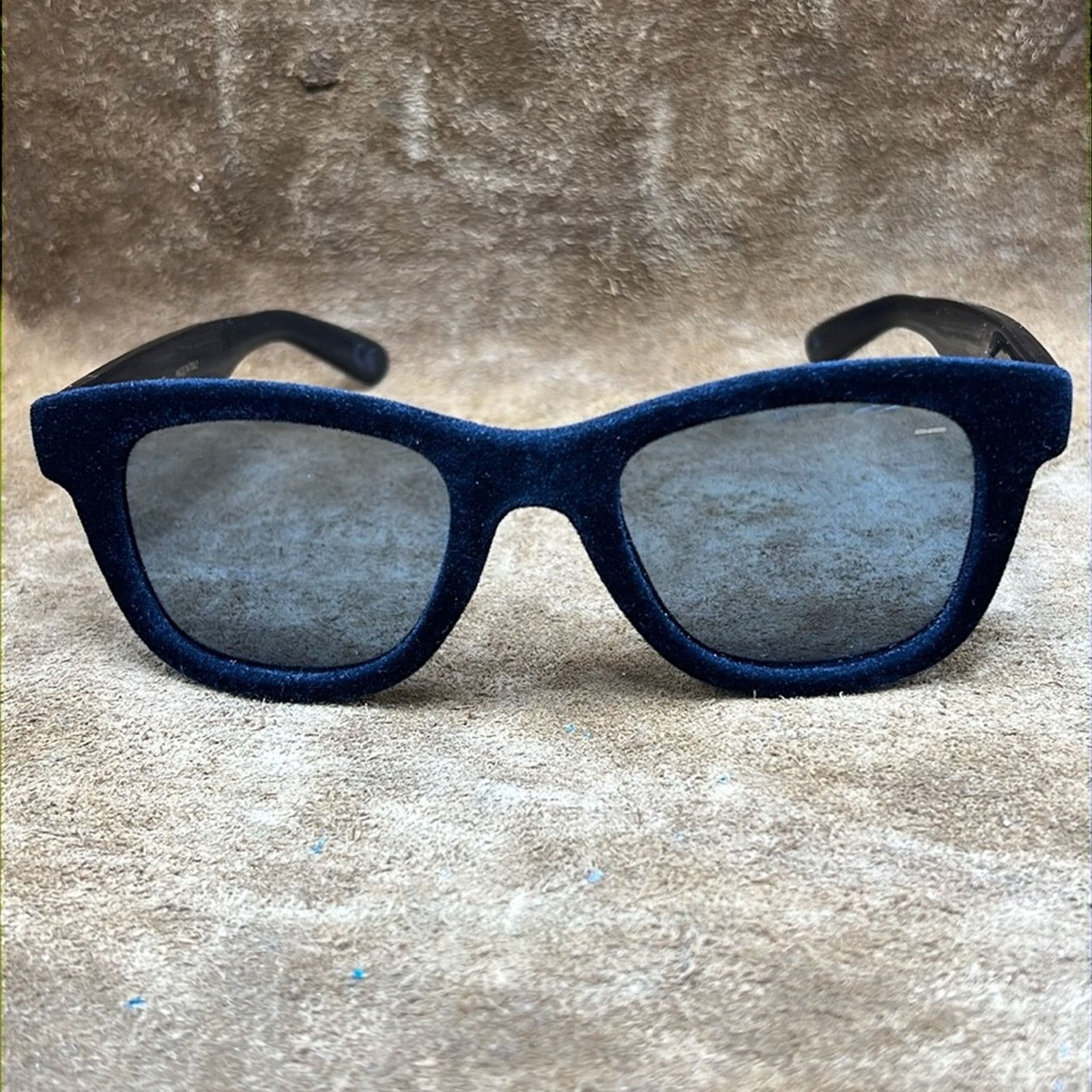 Italia Independent Black Velvet Trimmed Sunglasses