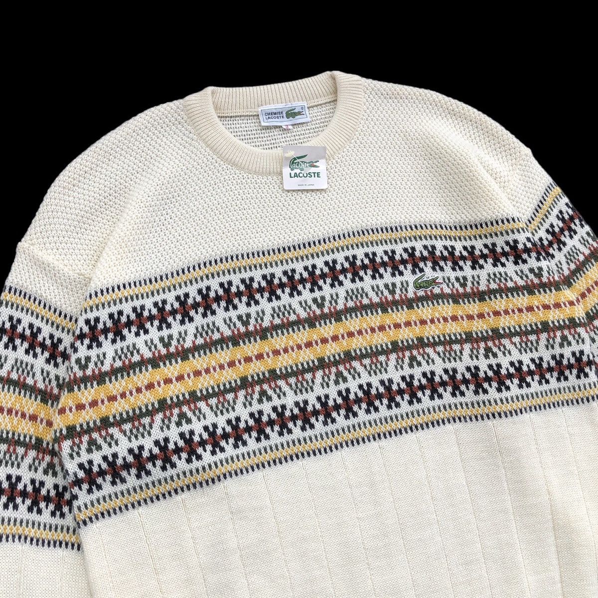 Lacoste Vintage Lacoste Knitted Sweatshirt Made In Japan 🇯🇵 Size US M / EU 48-50 / 2 - 2 Thumbnail