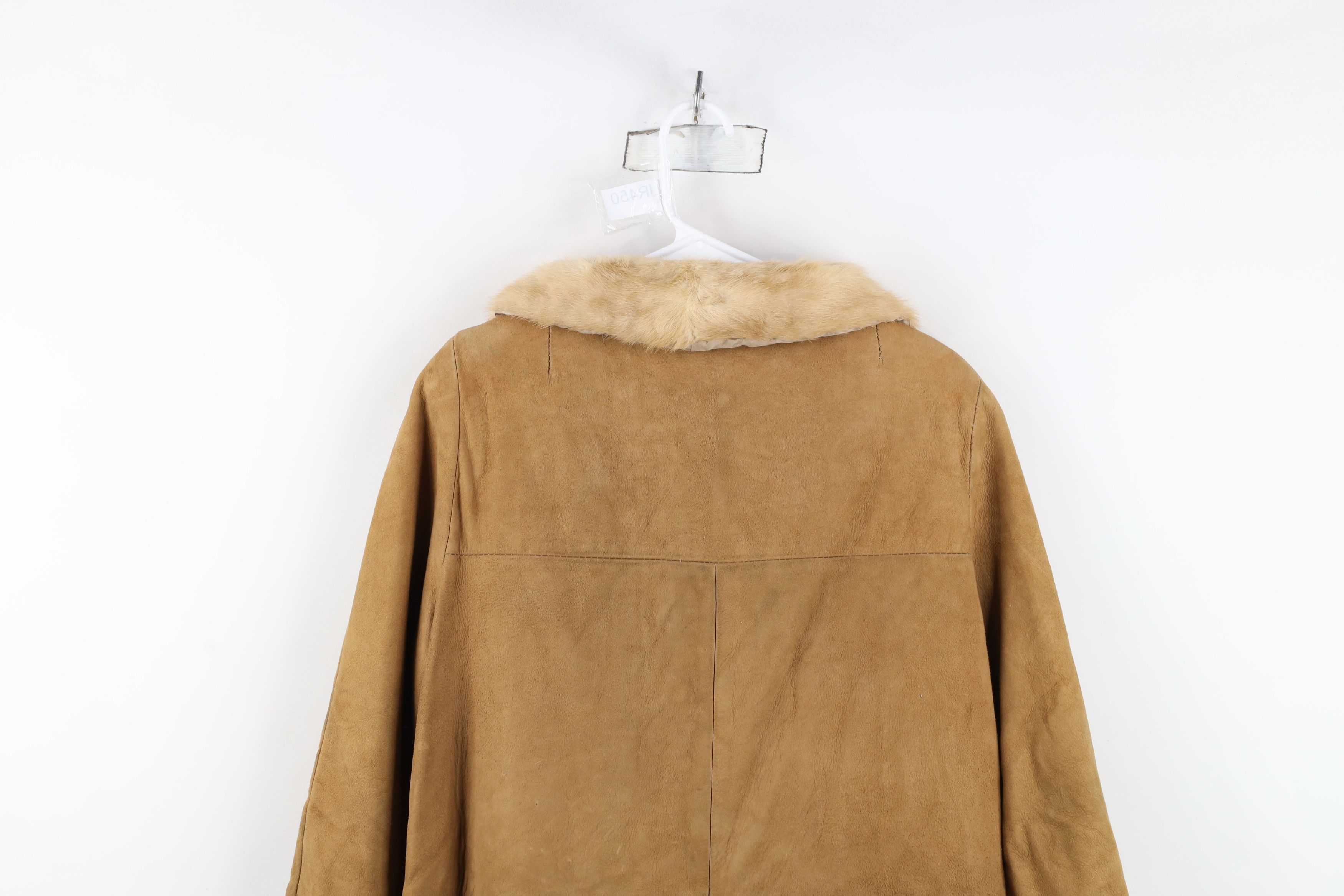 Vintage Vintage 40s 50s Rockabilly Fur Trim Suede Leather Jacket Size M / US 6-8 / IT 42-44 - 16 Thumbnail