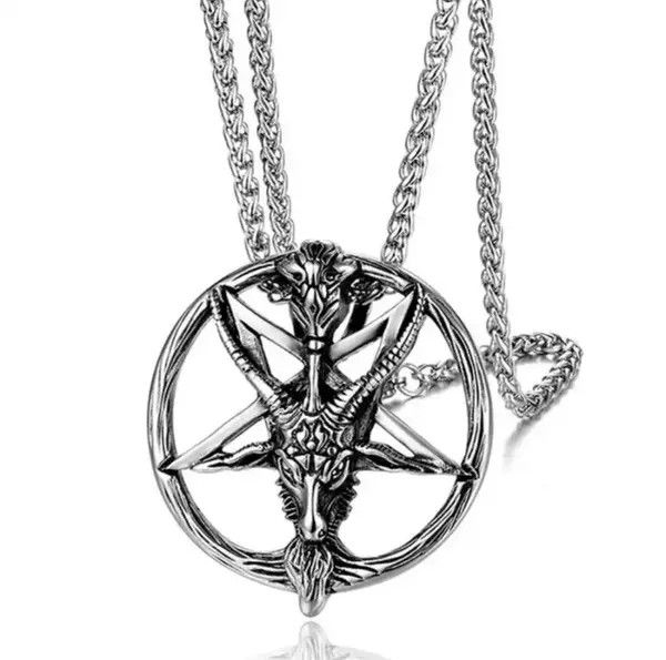 VIBE Baphomet Pentagram Chain Punk Necklace Size ONE SIZE - 8 Thumbnail