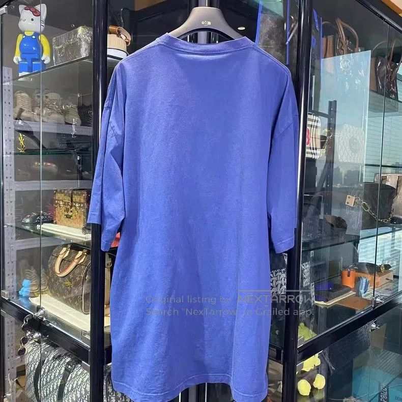 Balenciaga Balenciaga GAY lettering embroidery blue short sleeve, siz Size US L / EU 52-54 / 3 - 2 Thumbnail