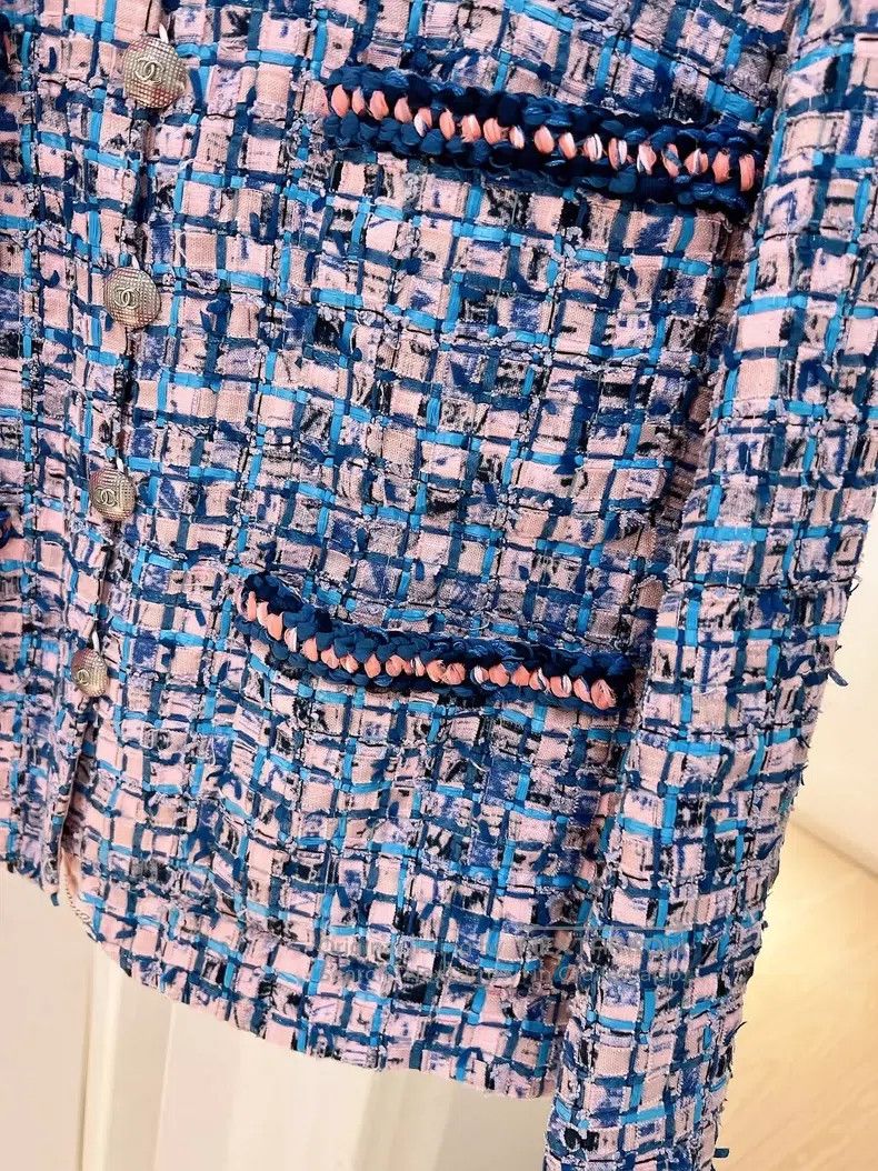 Chanel Chanel Pink and blue mosaic jacket Size XS / US 0-2 / IT 36-38 - 4 Thumbnail