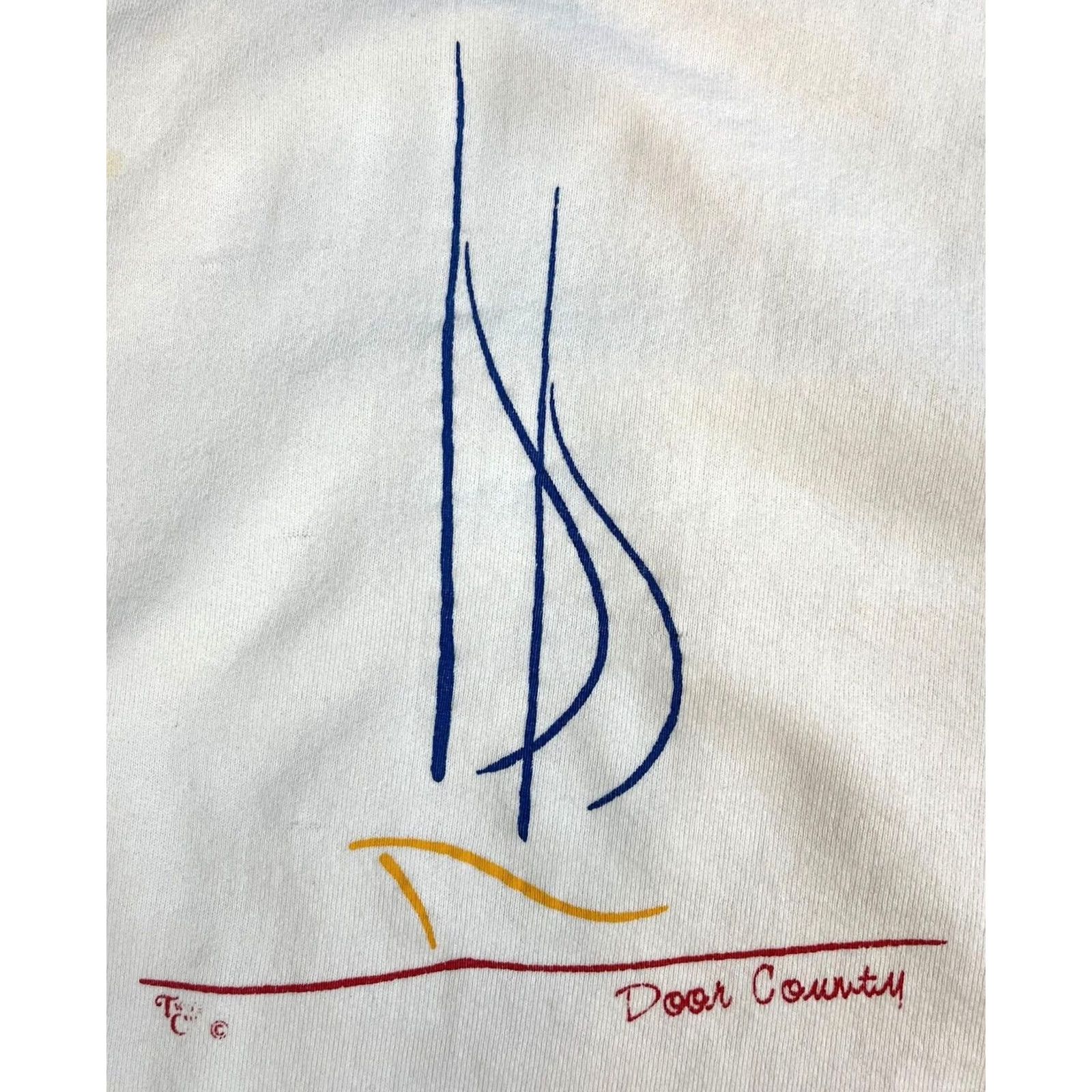 Vintage VINTAGE Oneita Door County Wisconsin Crewneck Sweatshirt XL White 90s Graphic Print Mens Womens Size US XL / EU 56 / 4 - 3 Thumbnail