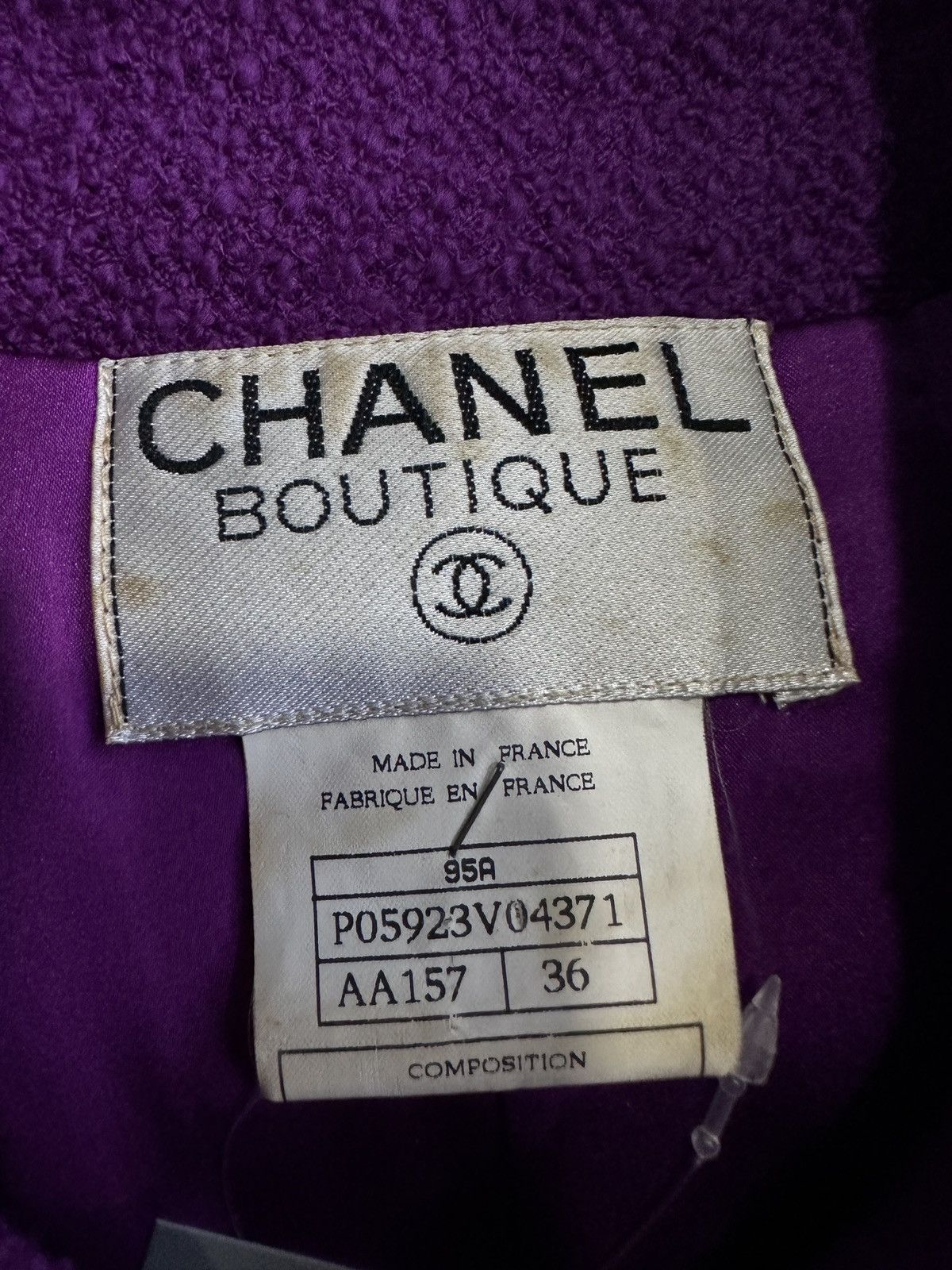 Chanel Barbie Collection - 1995 Chanel Tweed Set Size XS / US 0-2 / IT 36-38 - 13 Thumbnail