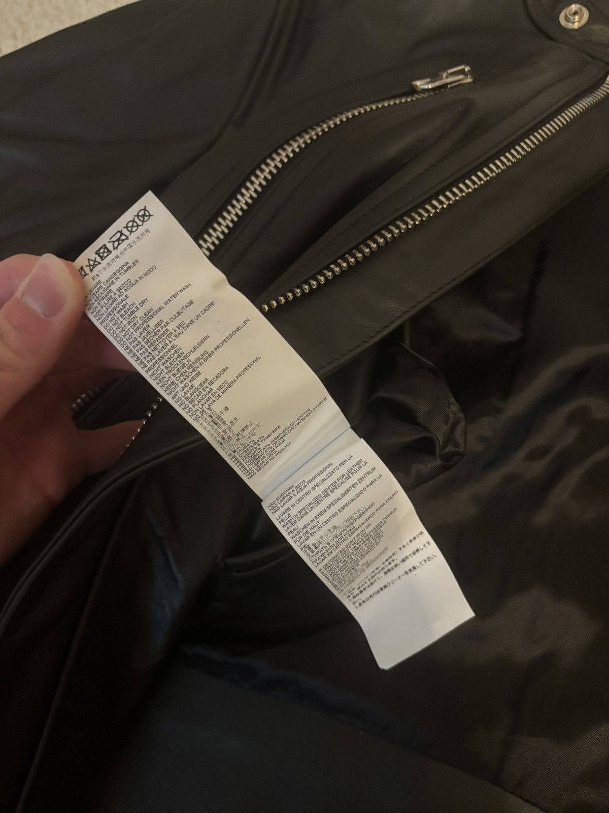 Maison Margiela Maison Margiela MM6 5 Zip Leather Jacket Black Size US XXS / EU 40 - 8 Thumbnail