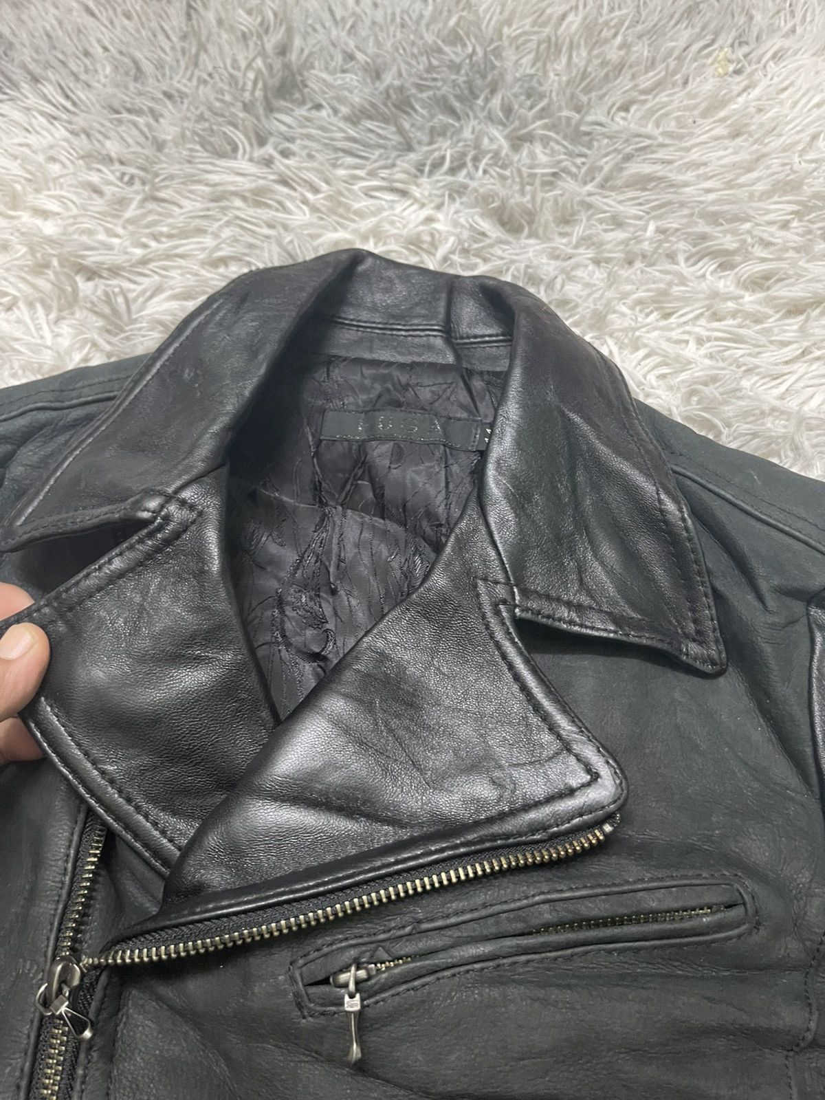 2000s GOSTAR DE FUGA COWHIDE AND SHEEP LEATHER JACKET RARE