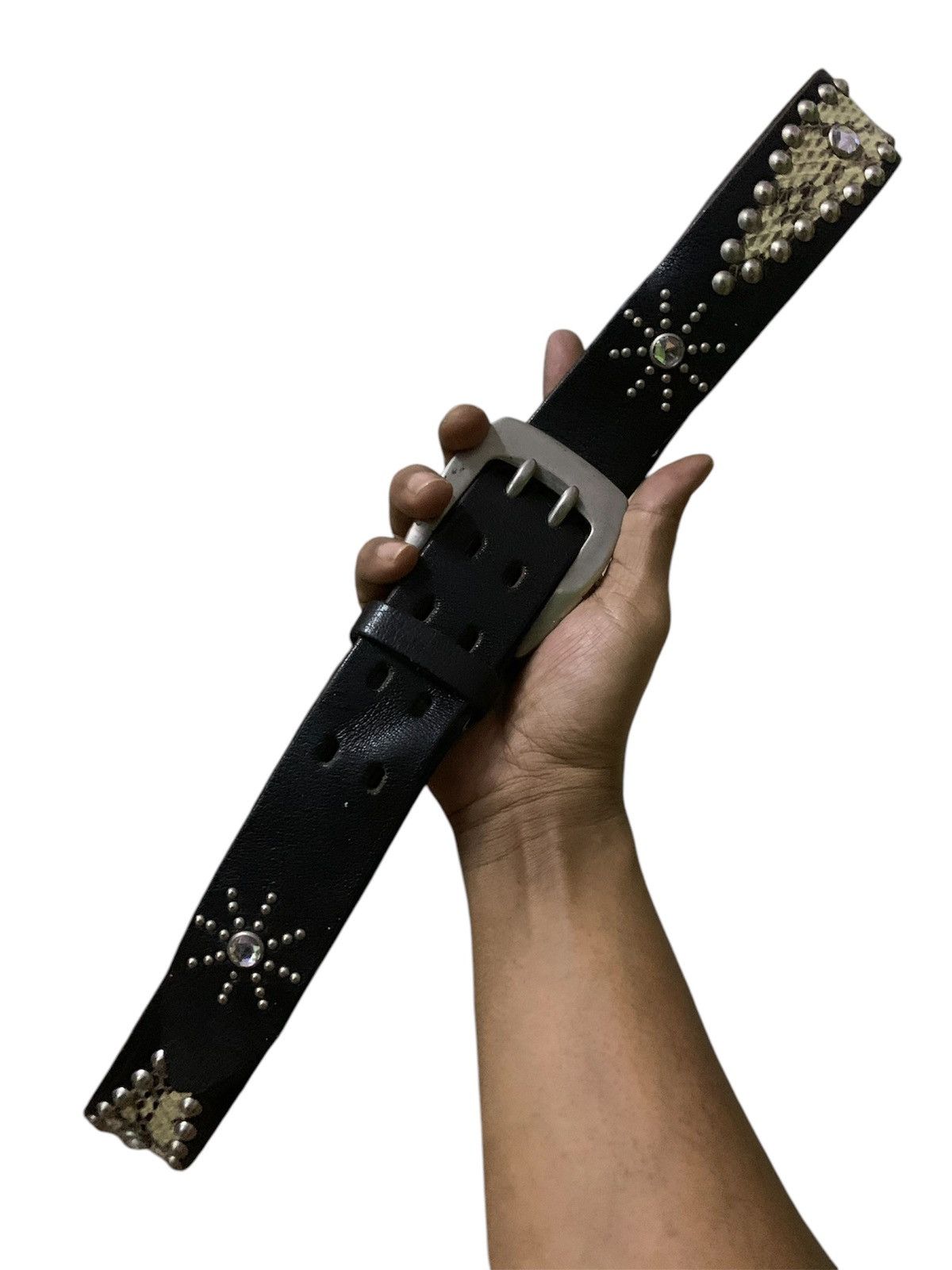 Michel Klein 💥Vintage Michel Klein Studs Leather Belt Size ONE SIZE - 3 Thumbnail