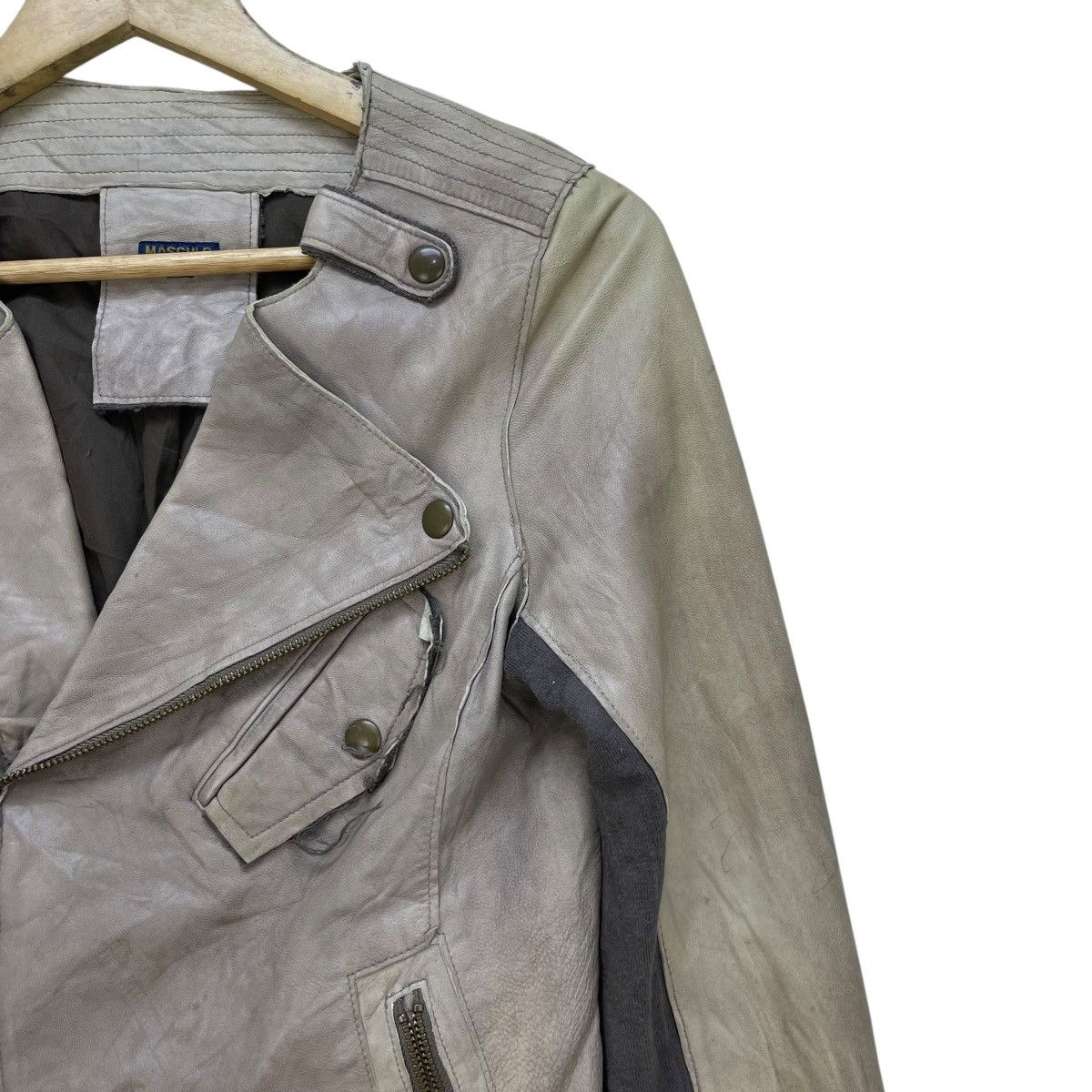 Leather × Sandro Moscoloni Vintage Masculo Sheepskin Double Collar Jacket Size S / US 4 / IT 40 - 4 Thumbnail