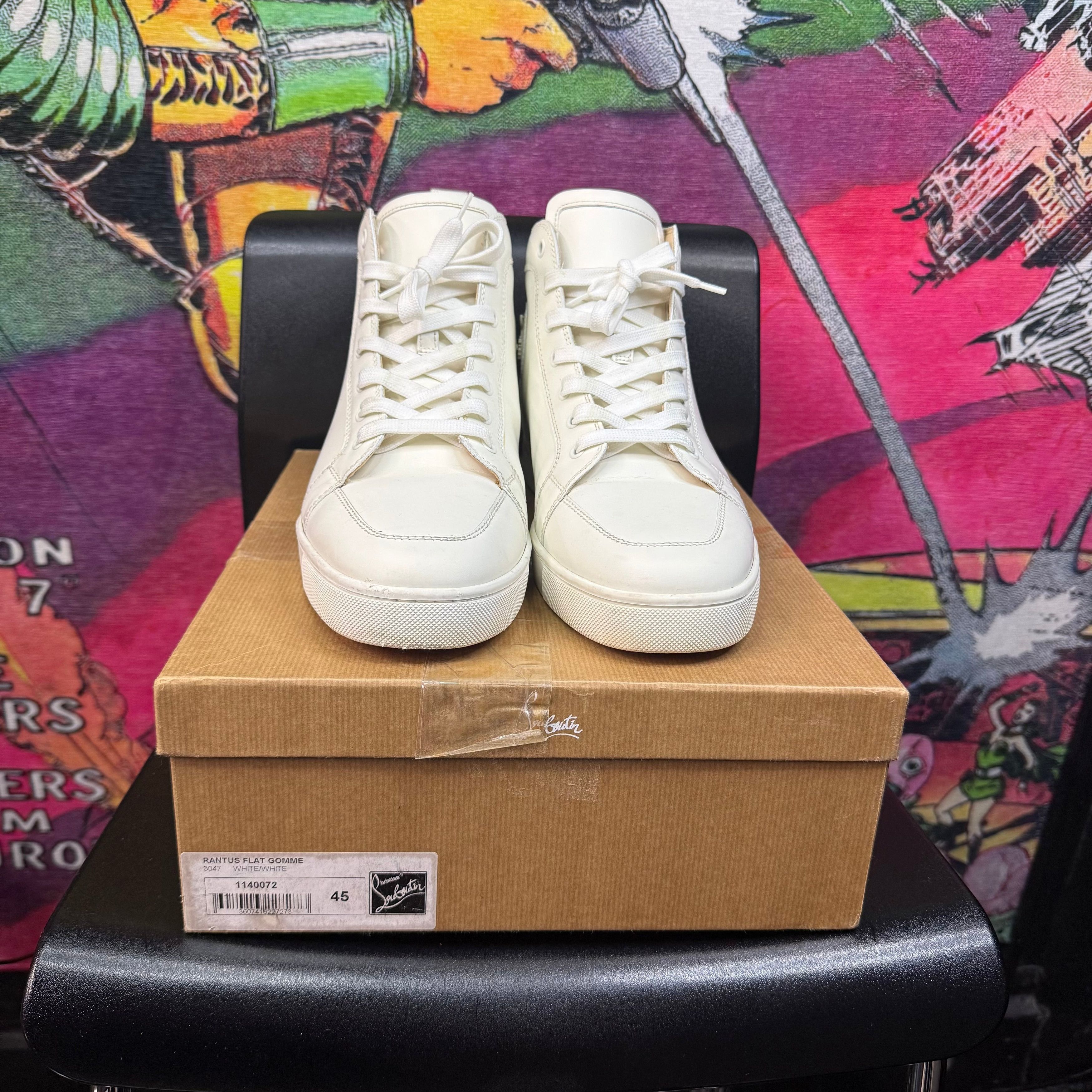 Christian Louboutin Christian Louboutin Louis White Calfskin Leather Sneaker Size US 12 / EU 45 - 1 Thumbnail