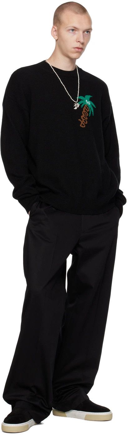 Palm Angels o1y0325 Logo Crewneck Sweater in Black Size US M / EU 48-50 / 2 - 4 Thumbnail