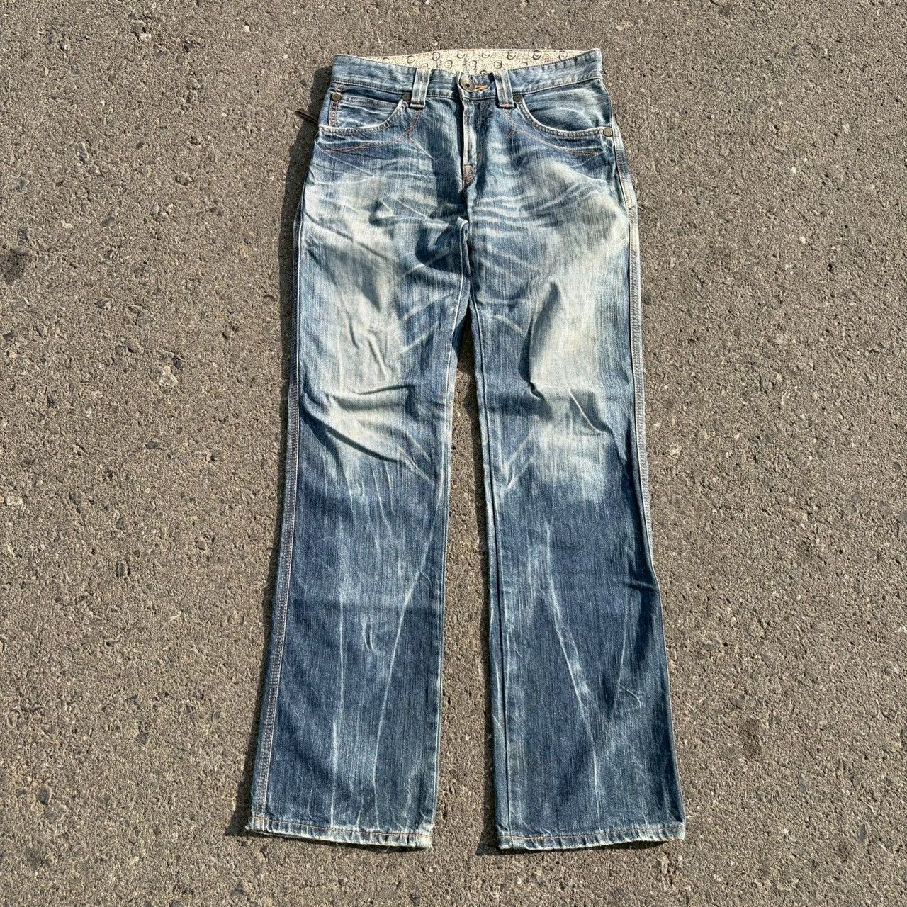 Edwin EDWIN 503 Blue Trip Distressed Denim Jeans Bootcut Vintage Size US 30 / EU 46 - 2 Thumbnail