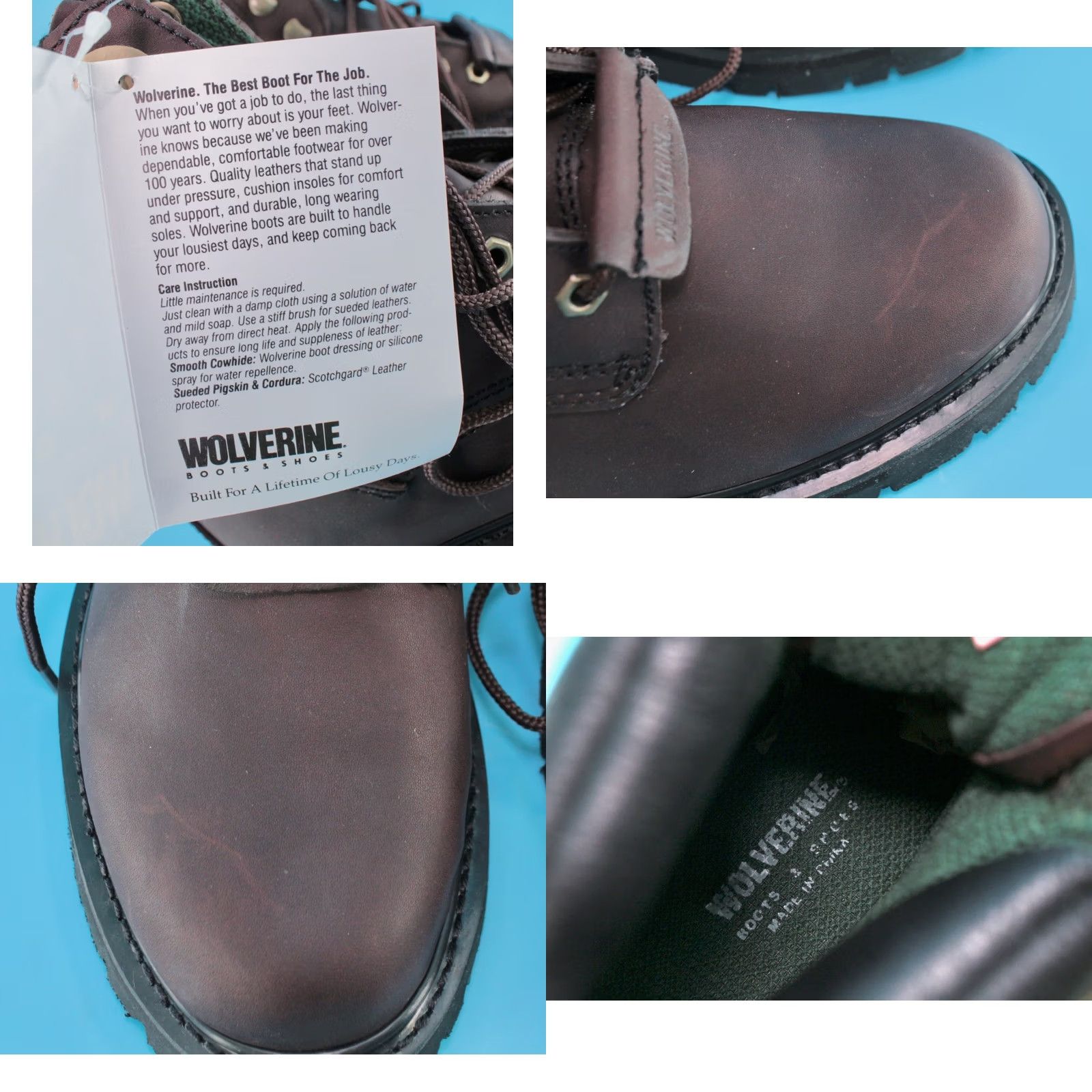 Vintage VINTAGE Mens Wolverine 70s Brown Work Boots Size 7.5 1970s Shoes Size US M / EU 48-50 / 2 - 10 Thumbnail
