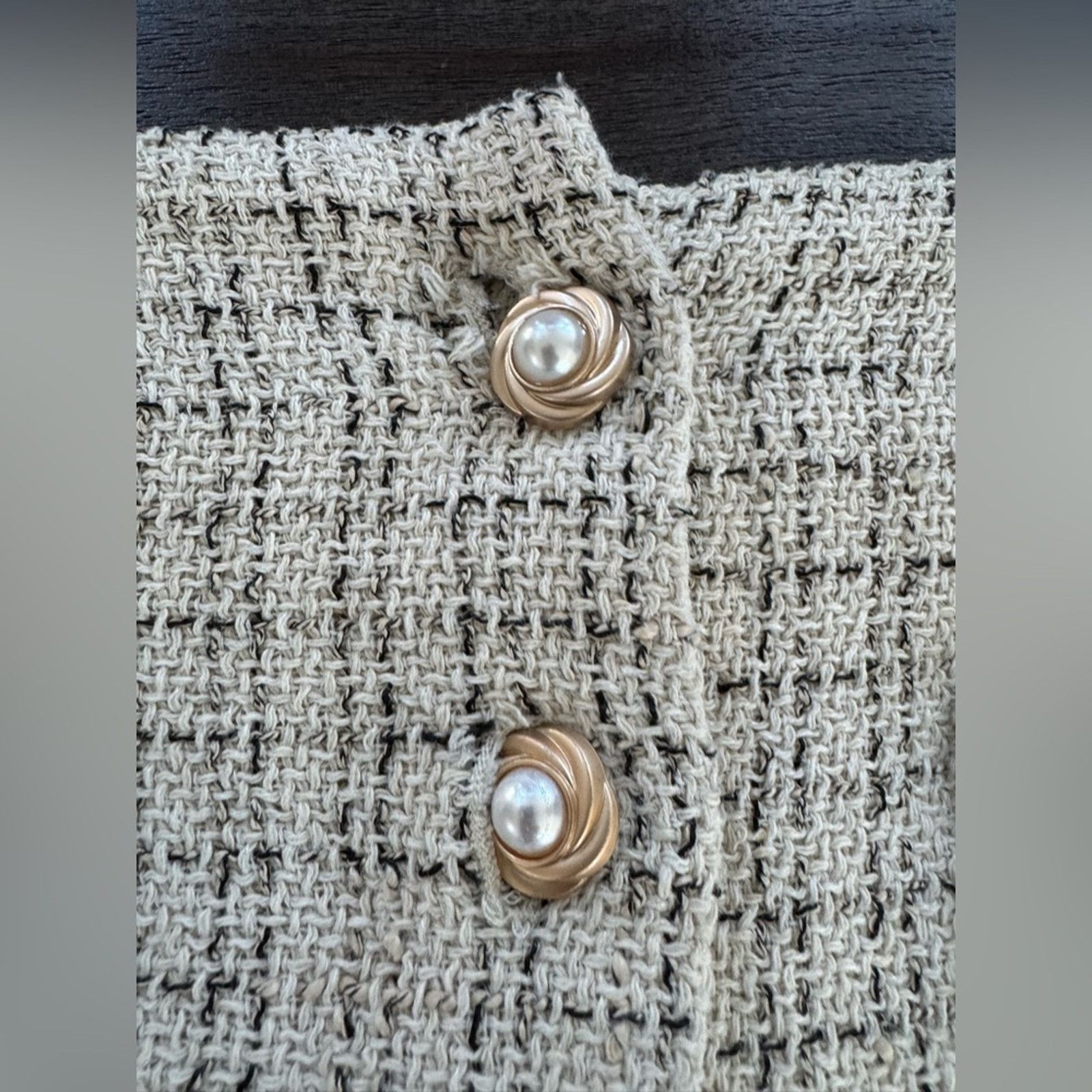 Other Elegant Cream Tweed Skirt size XS Size 25" / US 0 / IT 36 - 2 Thumbnail
