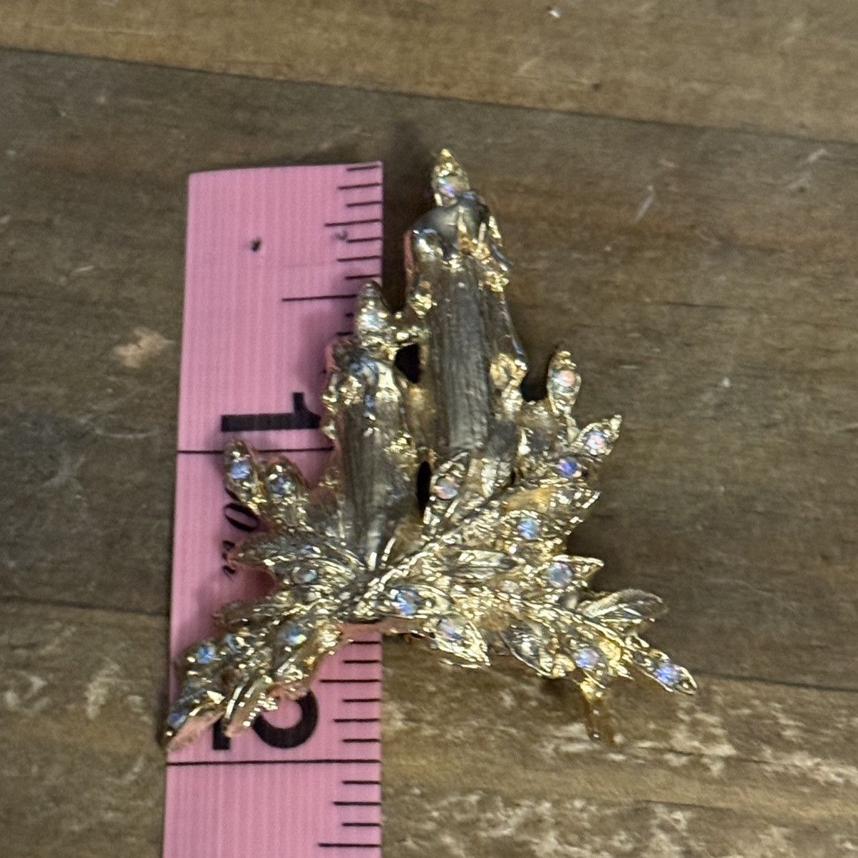 Vintage Vintage gold tone Christmas candles brooch Size ONE SIZE - 4 Thumbnail