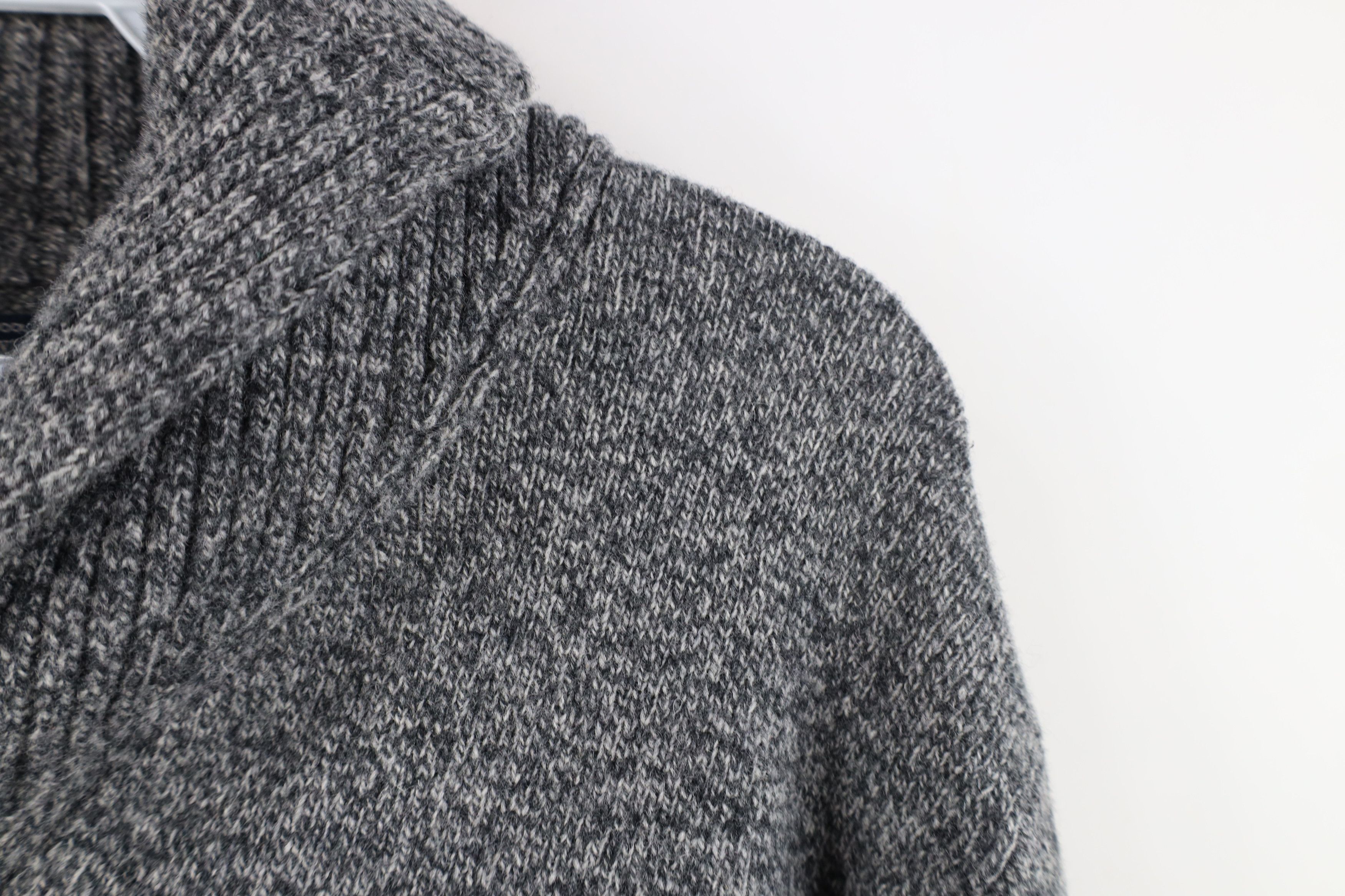 J.Crew J Crew Lambswool Knit Henley Shawl Sweater Heather Gray Size US L / EU 52-54 / 3 - 5 Thumbnail