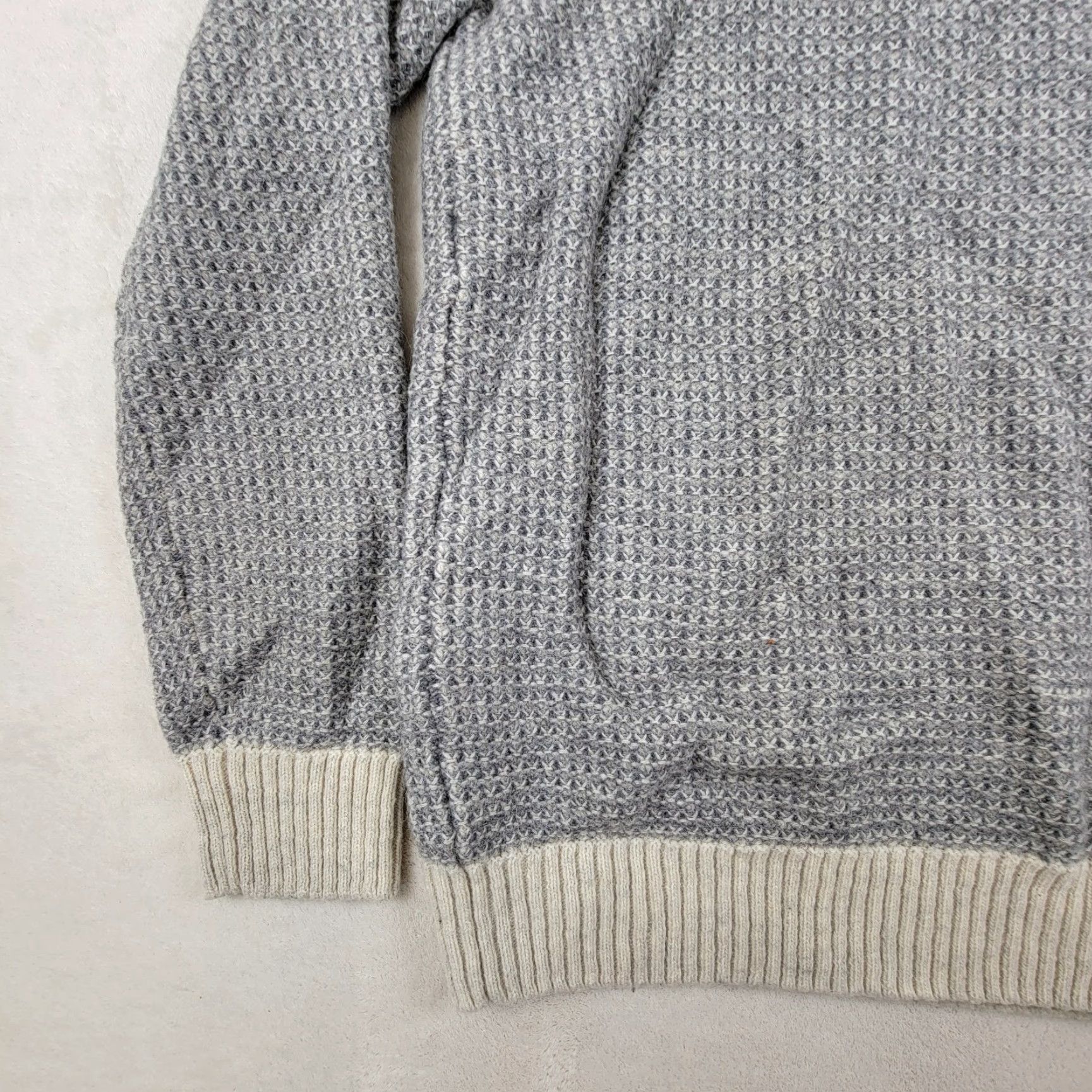 Vintage Bridge And Burn Sweater Men Large Gray Tennis Cable Knit Crew Neck Pullover Size US L / EU 52-54 / 3 - 2 Thumbnail