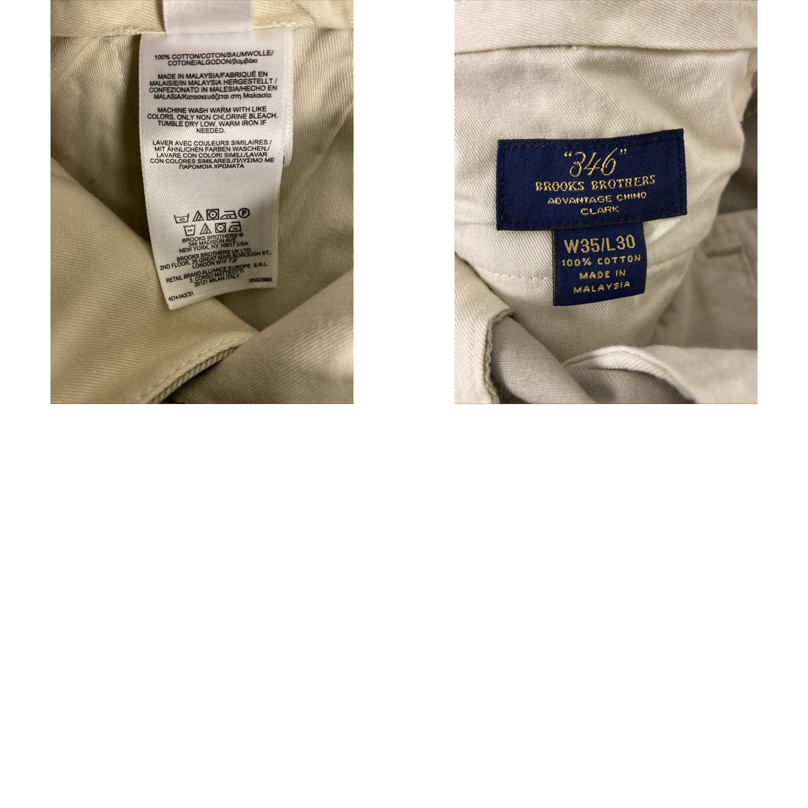 Brooks Brothers VINTAGE Brooks Brothers Men's Chino Pants Size 35X30 Cotton Tan Casual Business Workwear Size US 35 - 8 Thumbnail