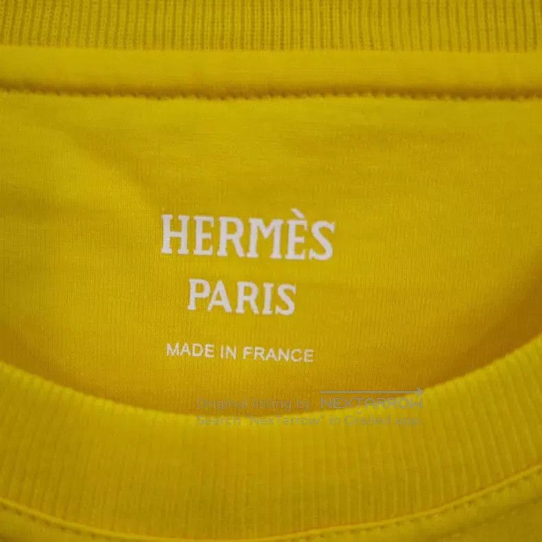 Hermes Hermes Yellow Pocket Short Sleeve Size XXS / US 00 / IT 34 - 3 Thumbnail
