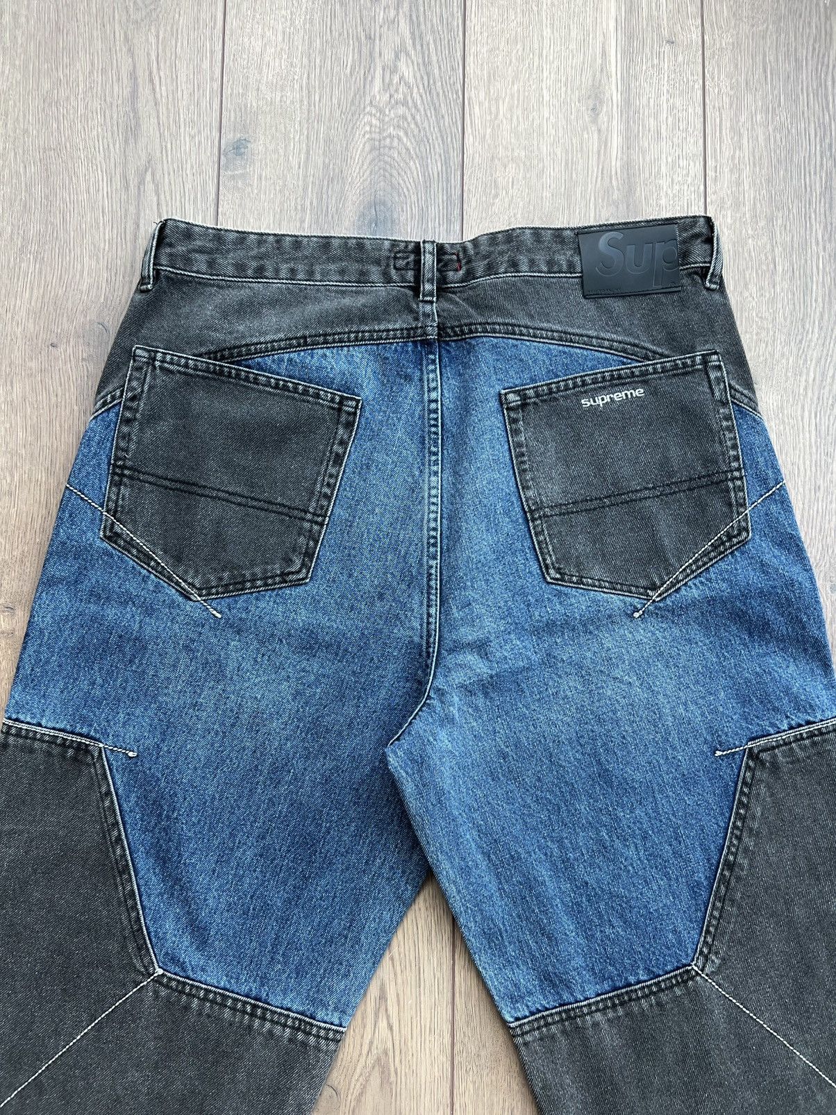 Supreme Supreme 2-Tone Paneled Denim Jeans “Black” 34 Size US 34 / EU 50 - 5 Thumbnail