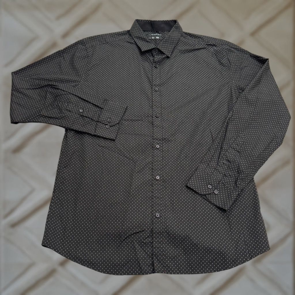 Vintage Connor Shirt Men L Black White Polka Dot Slim Fit Button-Down Long Sleeve Casual Workwear Modern Classic 90s? Size US L / EU 52-54 / 3 - 1 Thumbnail