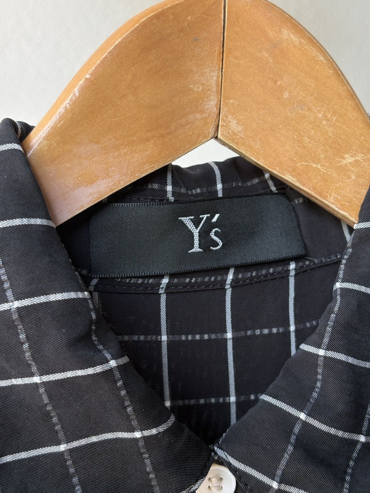 Y's × Yohji Yamamoto Y's Yohji Yamamoto grid black shirt dress. Size XS / US 0-2 / IT 36-38 - 18 Thumbnail
