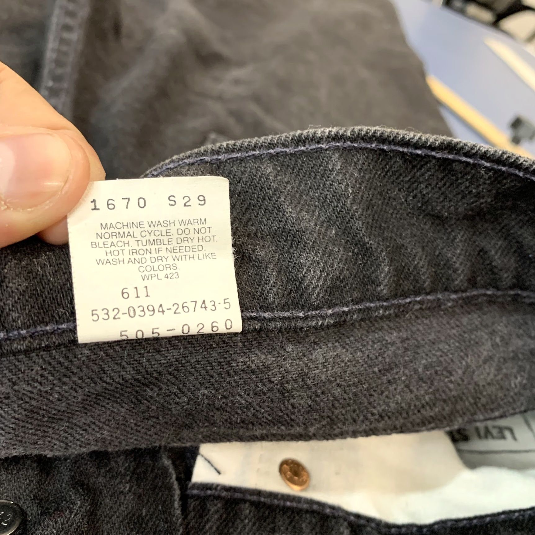 Levi's VINTAGE Levi's 505 Black Denim Jeans Mens Size 34x34 Straight Fit 90s Size US 34 / EU 50 - 6 Thumbnail