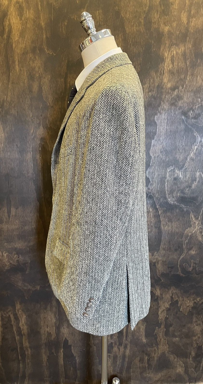 Polo Ralph Lauren × Vintage Herringbone Tweed 3-Button Jacket Size 46R - 3 Thumbnail