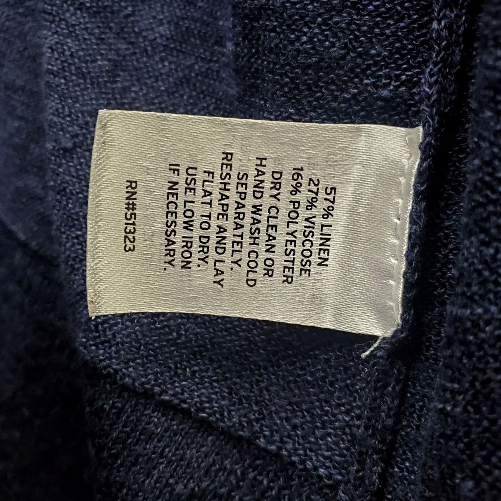 Vintage Halogen Cardigan Womens 3X Navy Tight Knit Linen Blend Raglan Sleeve Open Front Shirt Womens 3X Navy Knit Cardigan Size XXL / US 16-18 / IT 52-54 - 4 Thumbnail