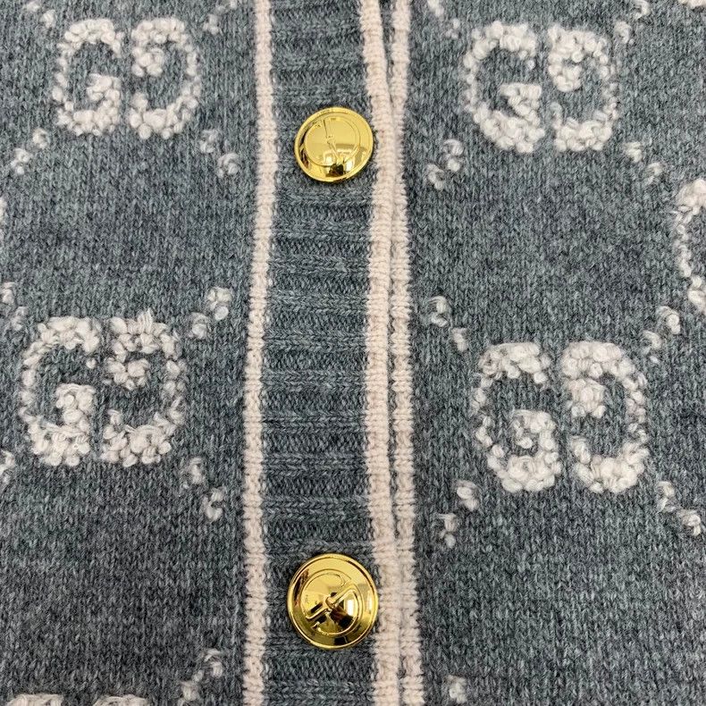 Gucci GucciGray logo jacquart full printed wool single-breasted l Size M / US 6-8 / IT 42-44 - 5 Thumbnail