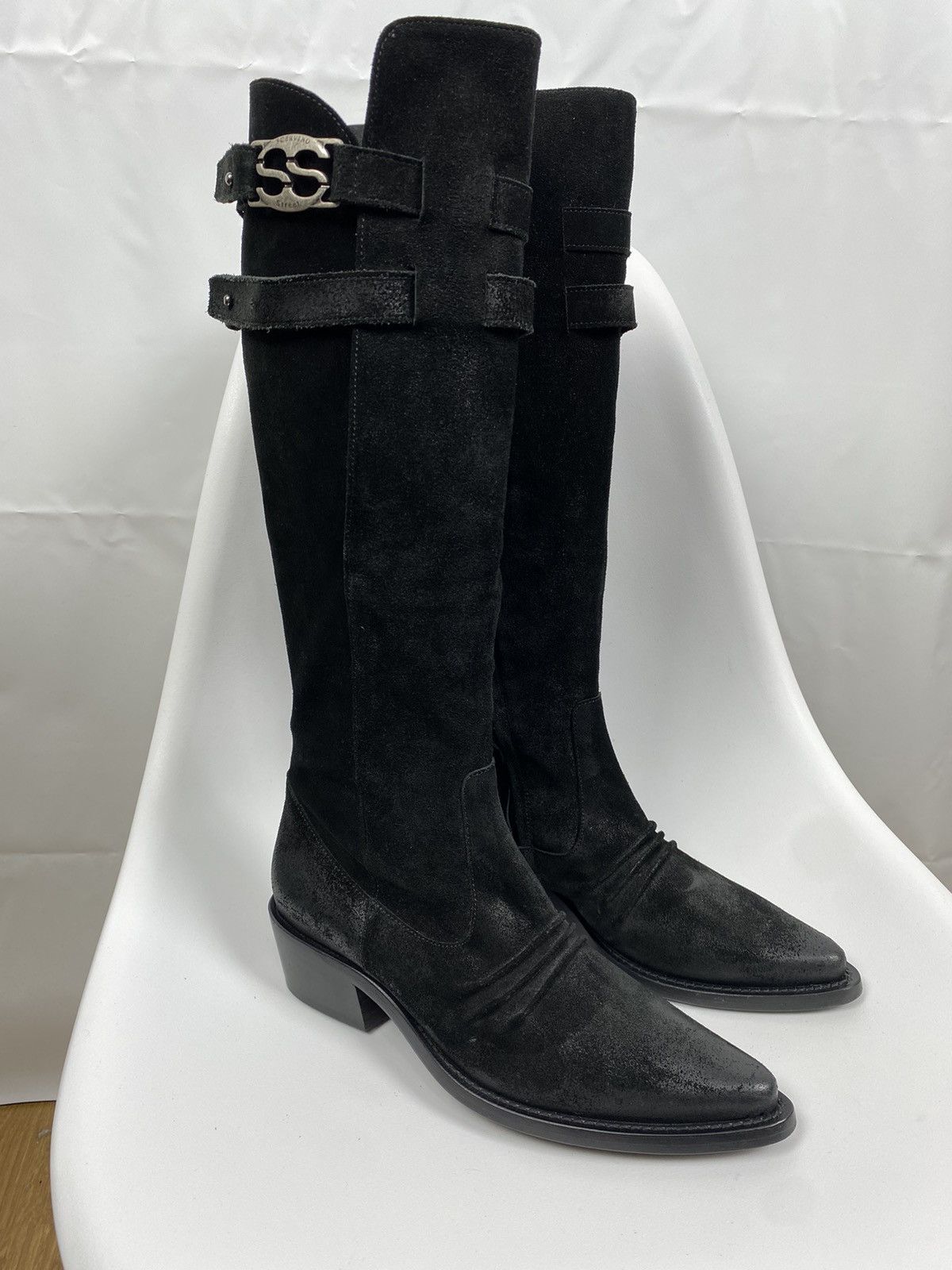 Scervino Street Waxed Suede High Heel Boots size 37